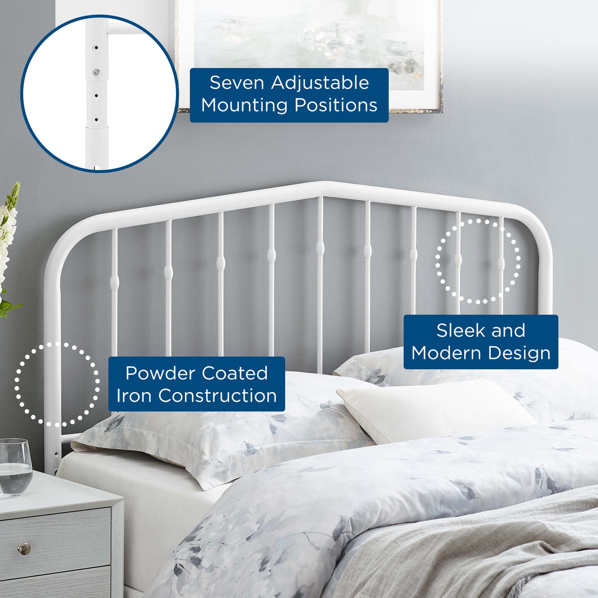Lennon Metal Full Headboard