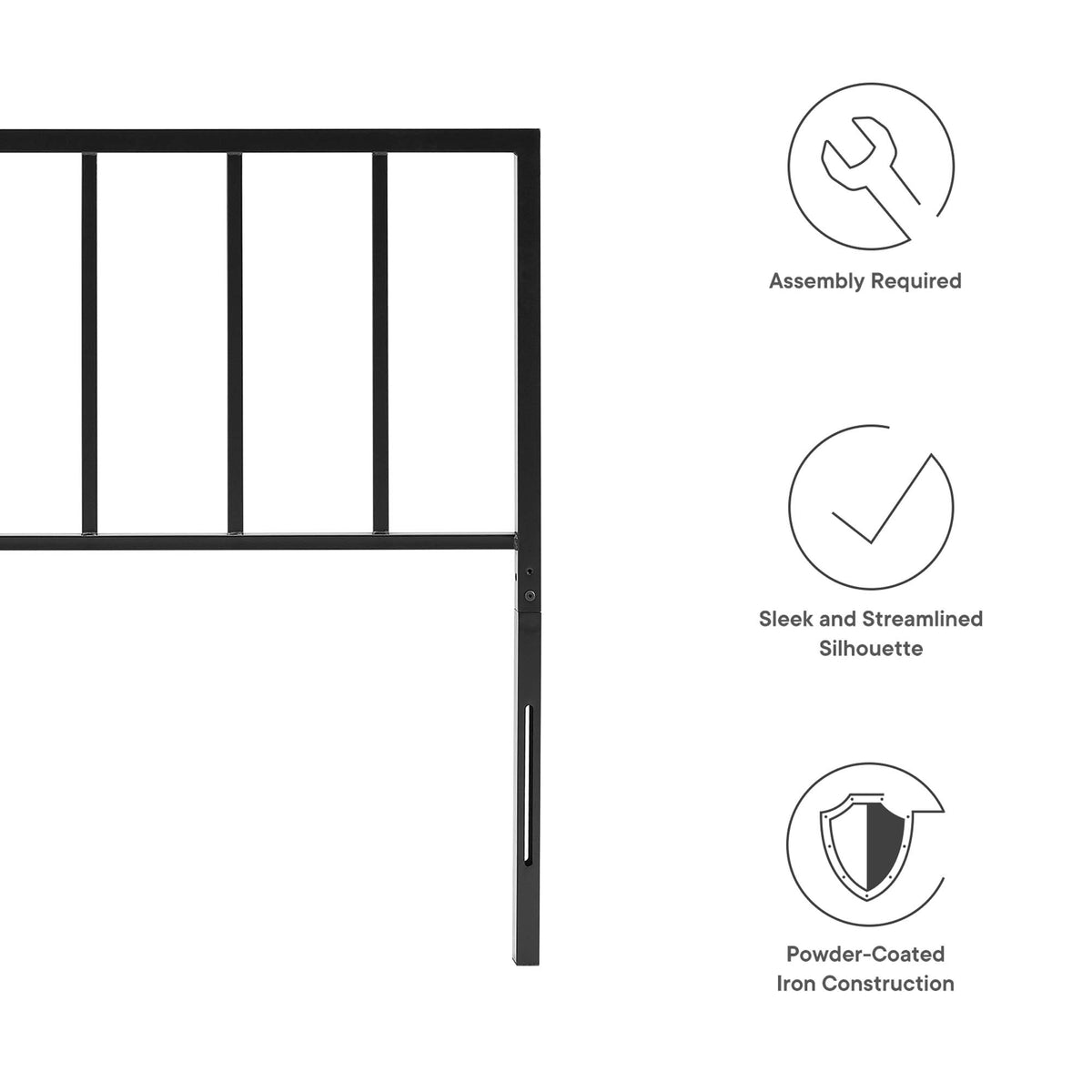 Tatum Metal Twin Headboard - Black