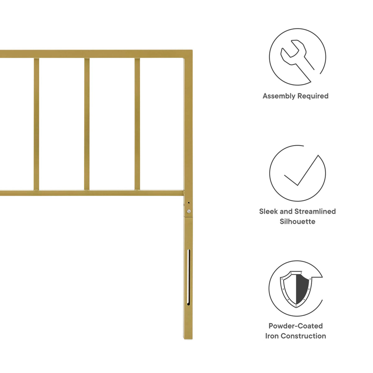 Tatum Metal Twin Headboard - Gold