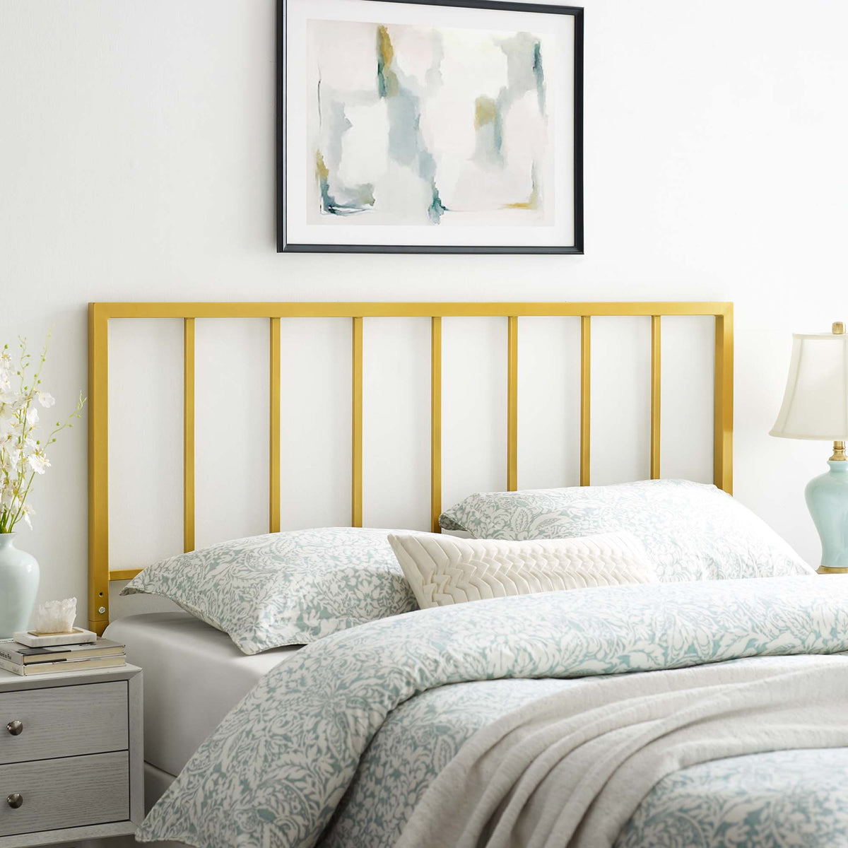 Tatum Metal Twin Headboard - Gold