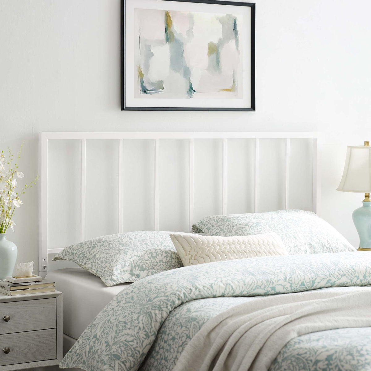Tatum Metal Twin Headboard - White