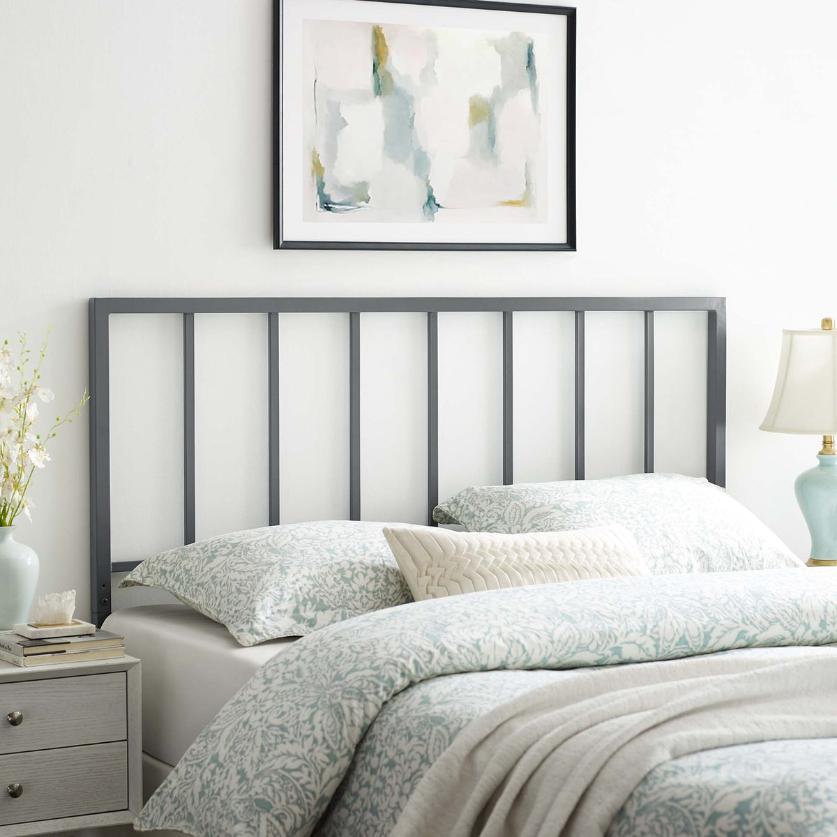 Tatum Metal King Headboard - Gray
