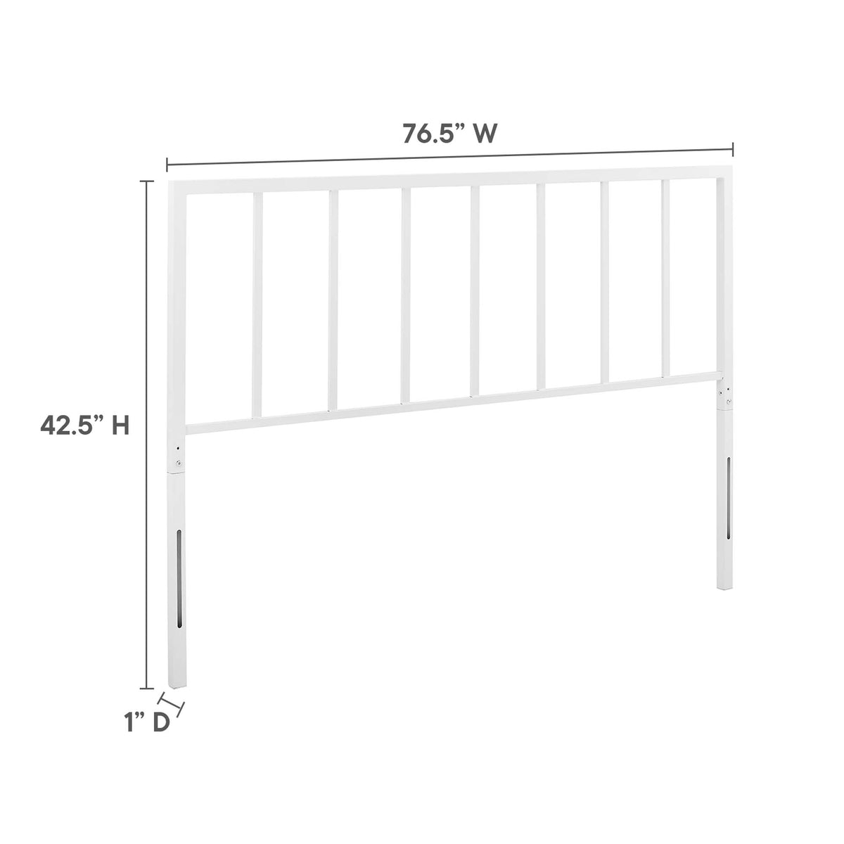 Tatum Metal King Headboard - White