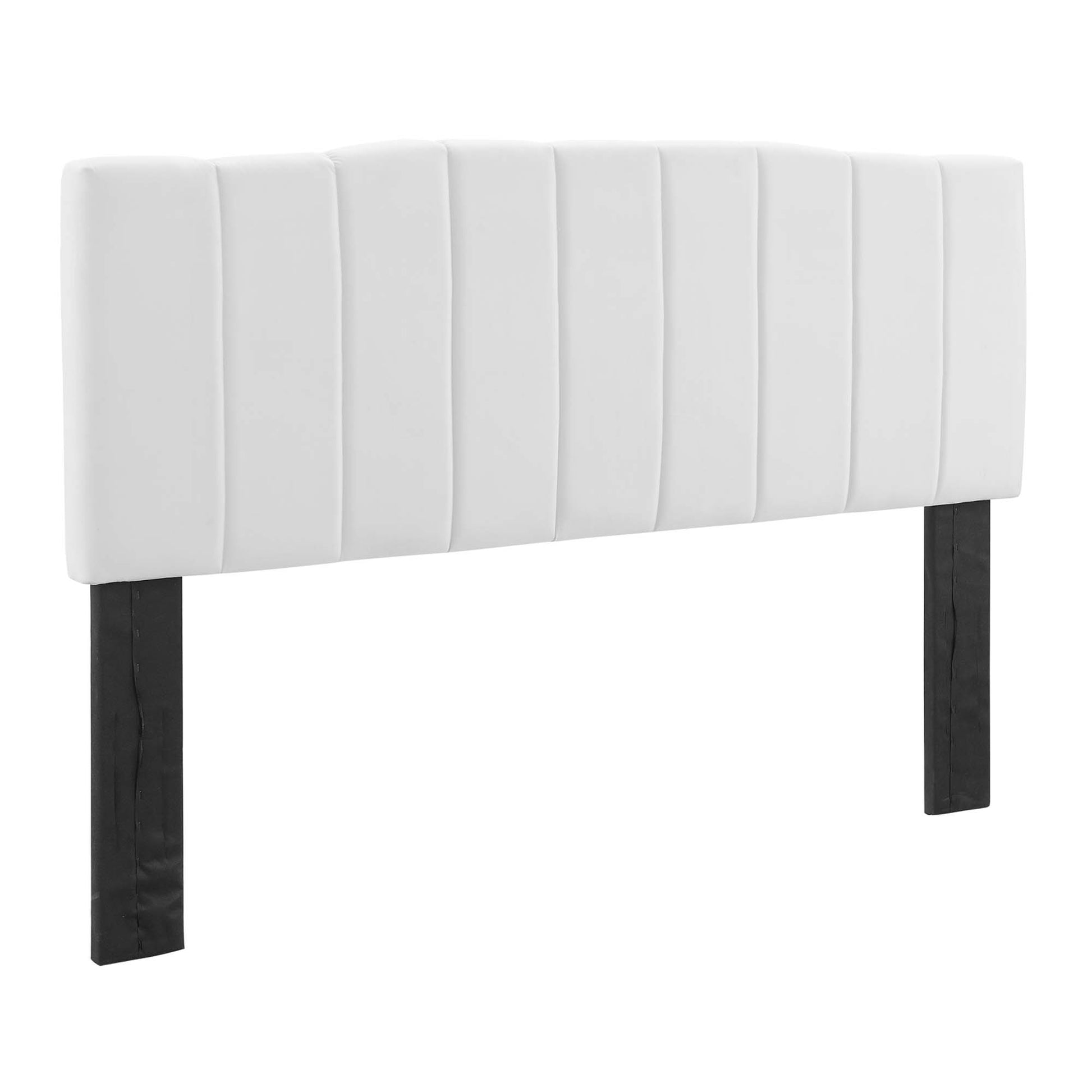 Camilla Channel Tufted Performance Velvet Headboard - White