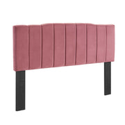Camilla Channel Tufted Performance Velvet King/California King Headboard - Dusty Rose