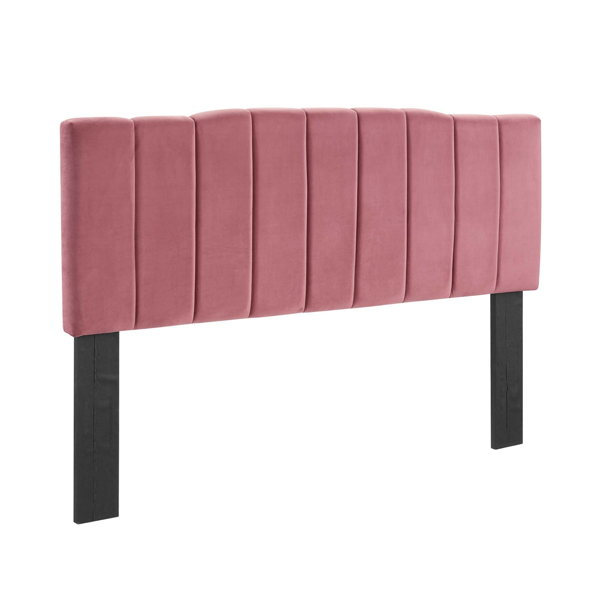Camilla Channel Tufted Performance Velvet King/California King Headboard - Dusty Rose