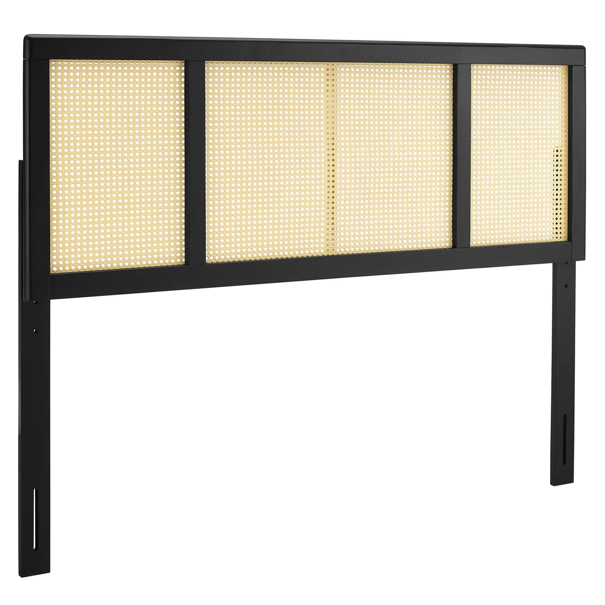 Delmare Cane King Headboard - Black