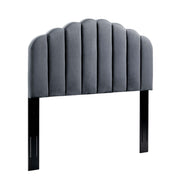 Veronique Performance Velvet Twin Headboard - Charcoal