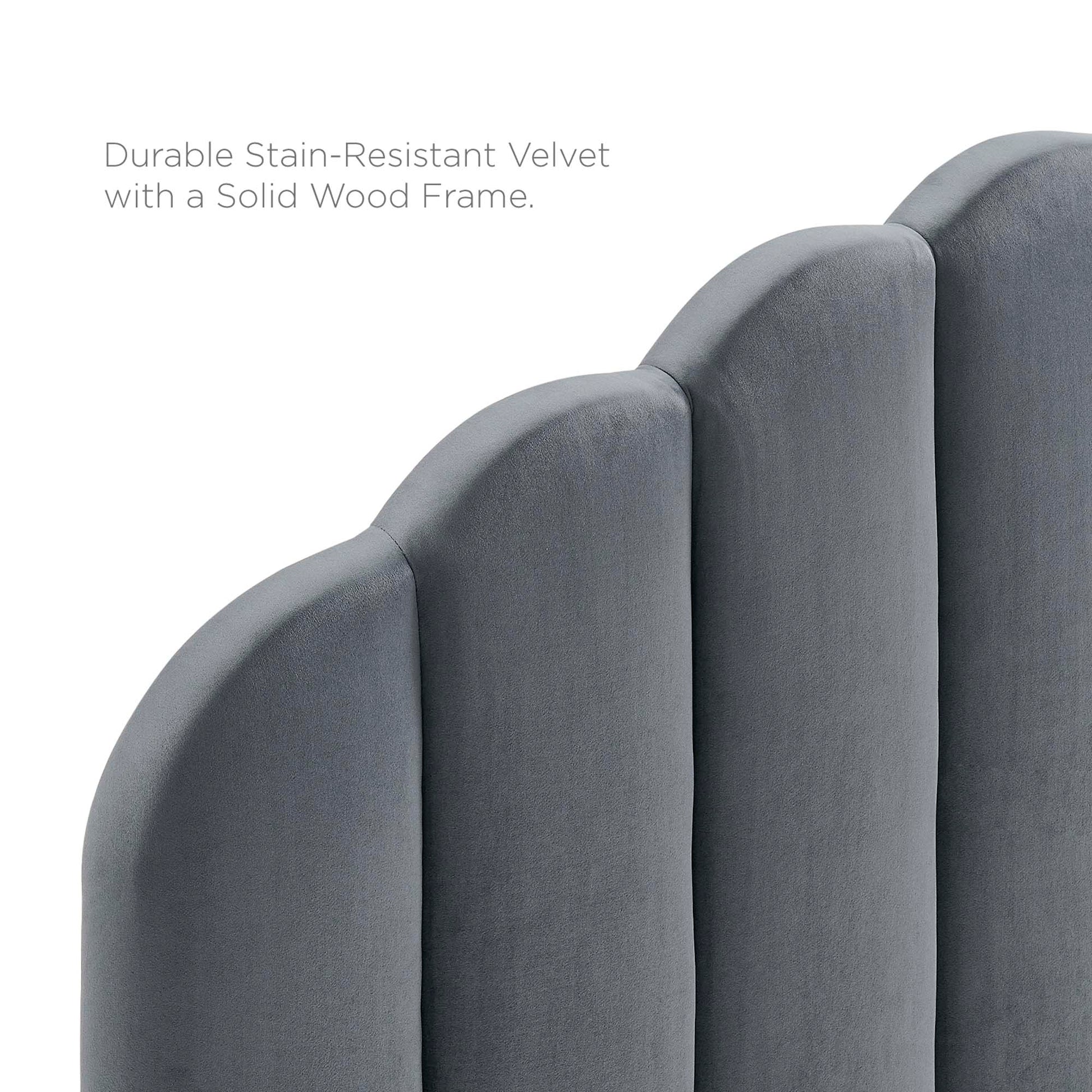 Veronique Performance Velvet Twin Headboard - Dusty Rose