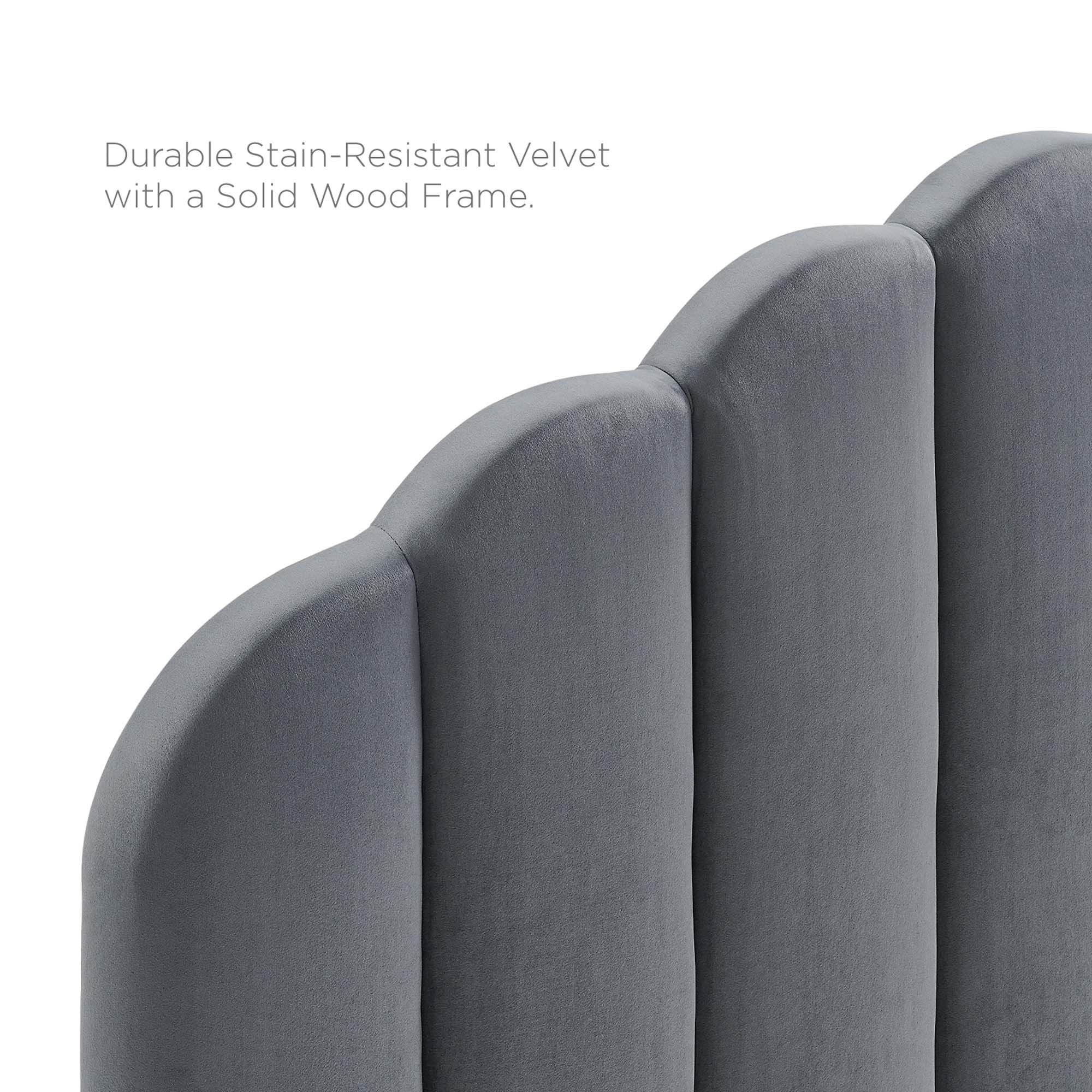 Veronique Performance Velvet Twin Headboard - Dusty Rose