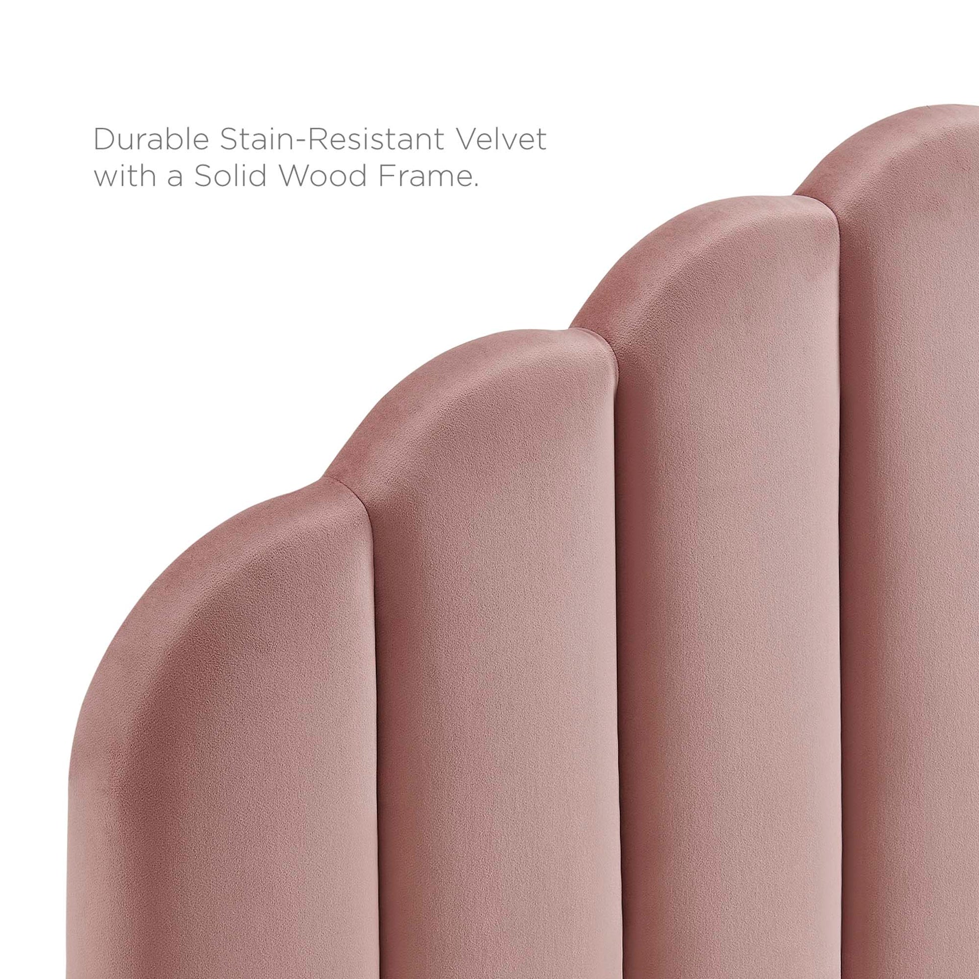 Veronique Performance Velvet Headboard - Navy
