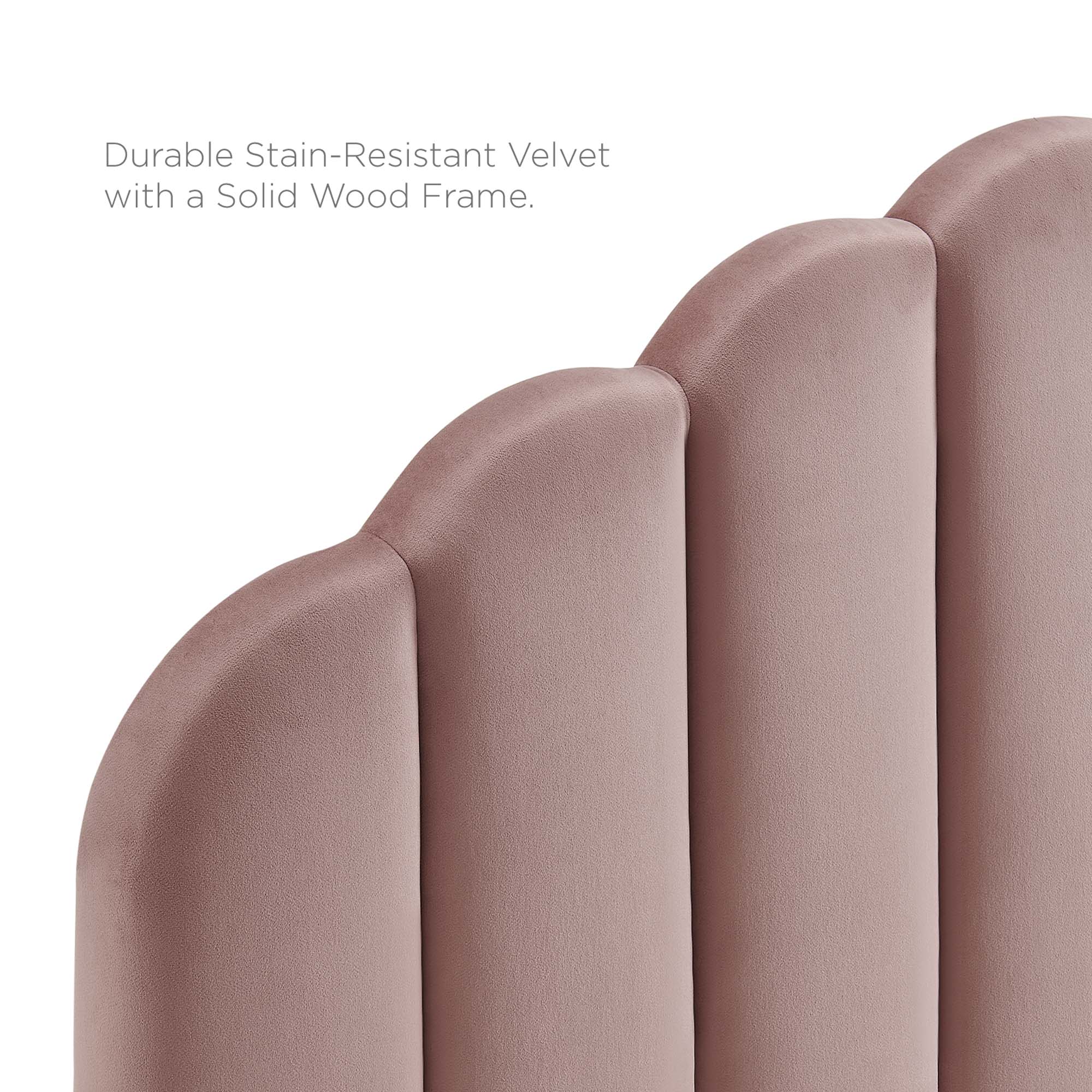 Veronique Performance Velvet Headboard - Navy