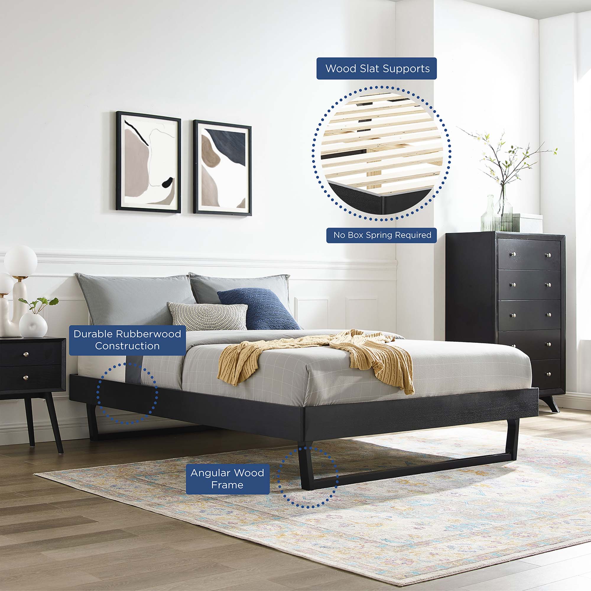 Billie Wood Full Platform Bed Frame