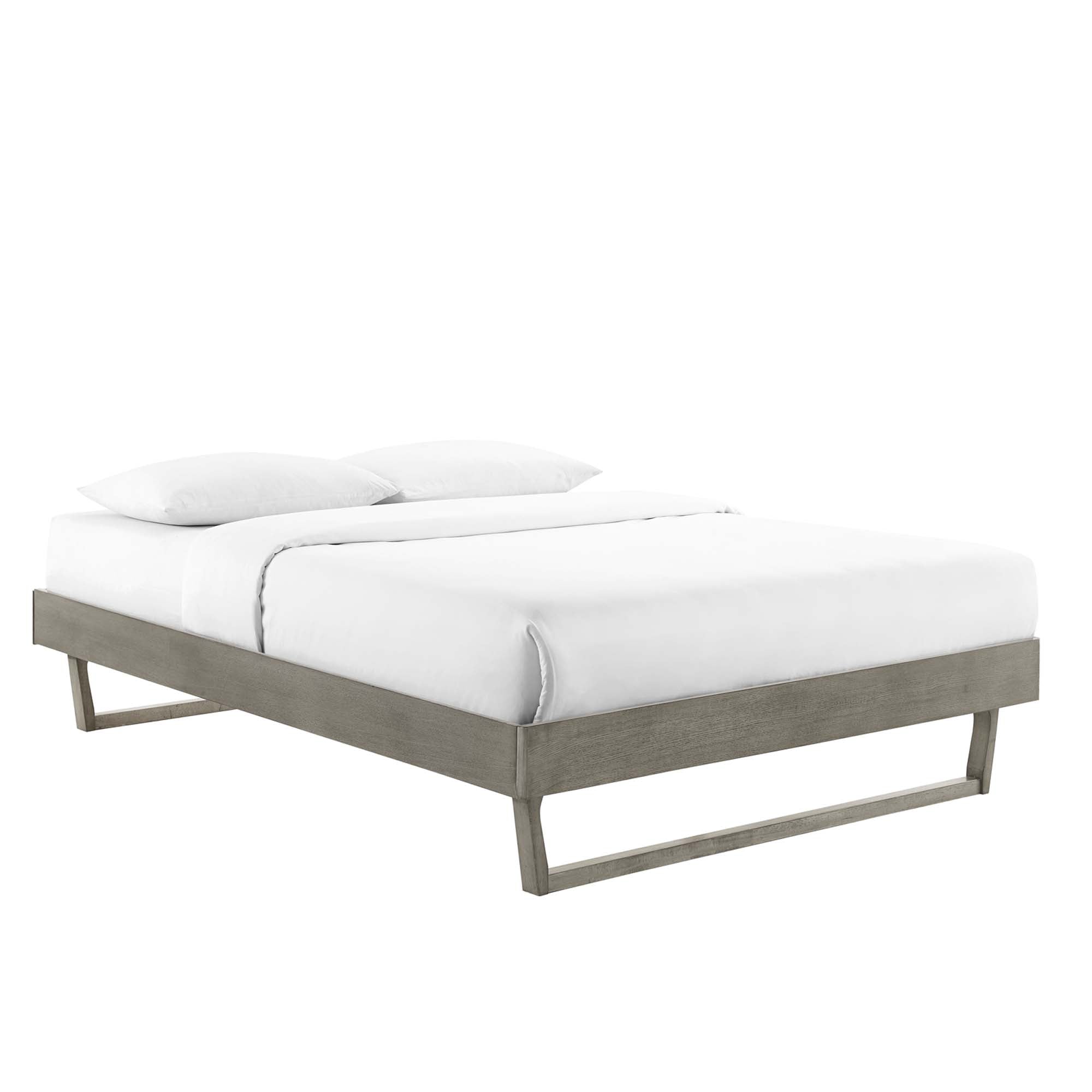 Billie Wood Platform Bed Frame - Gray