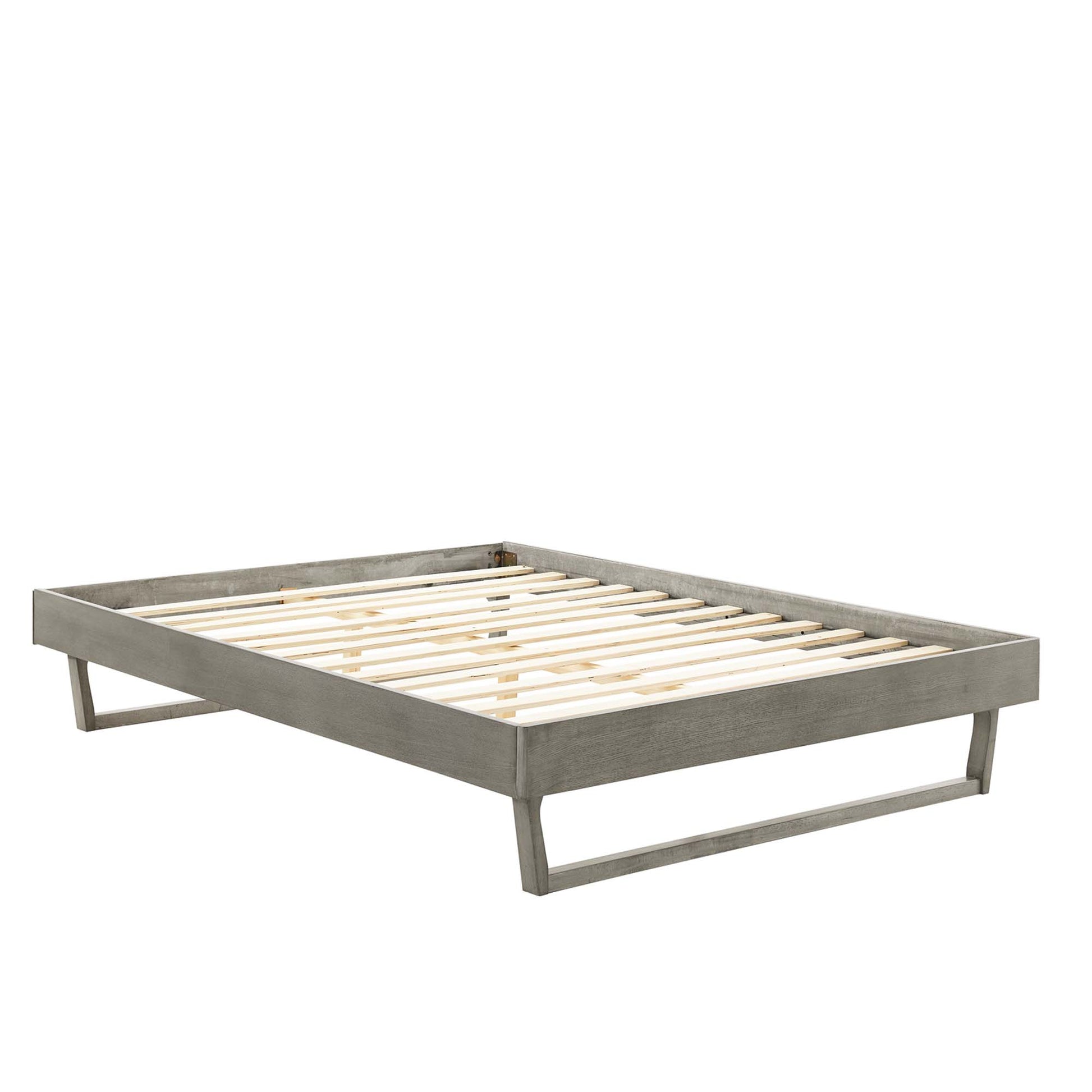 Billie Wood King Platform Bed Frame - Walnut