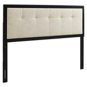 Draper Tufted Fabric and Wood Queen Headboard - Black Beige