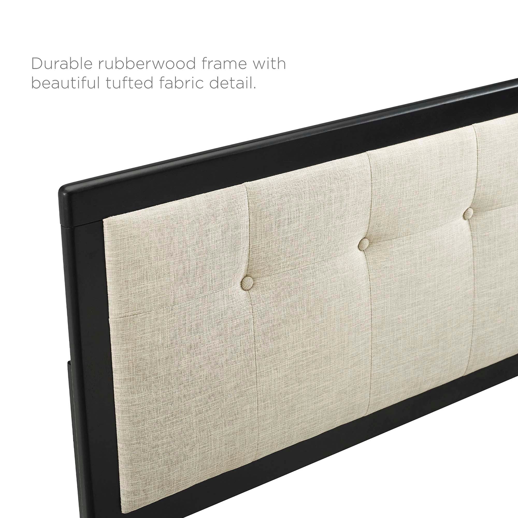 Draper Tufted Fabric and Wood Queen Headboard - Black White
