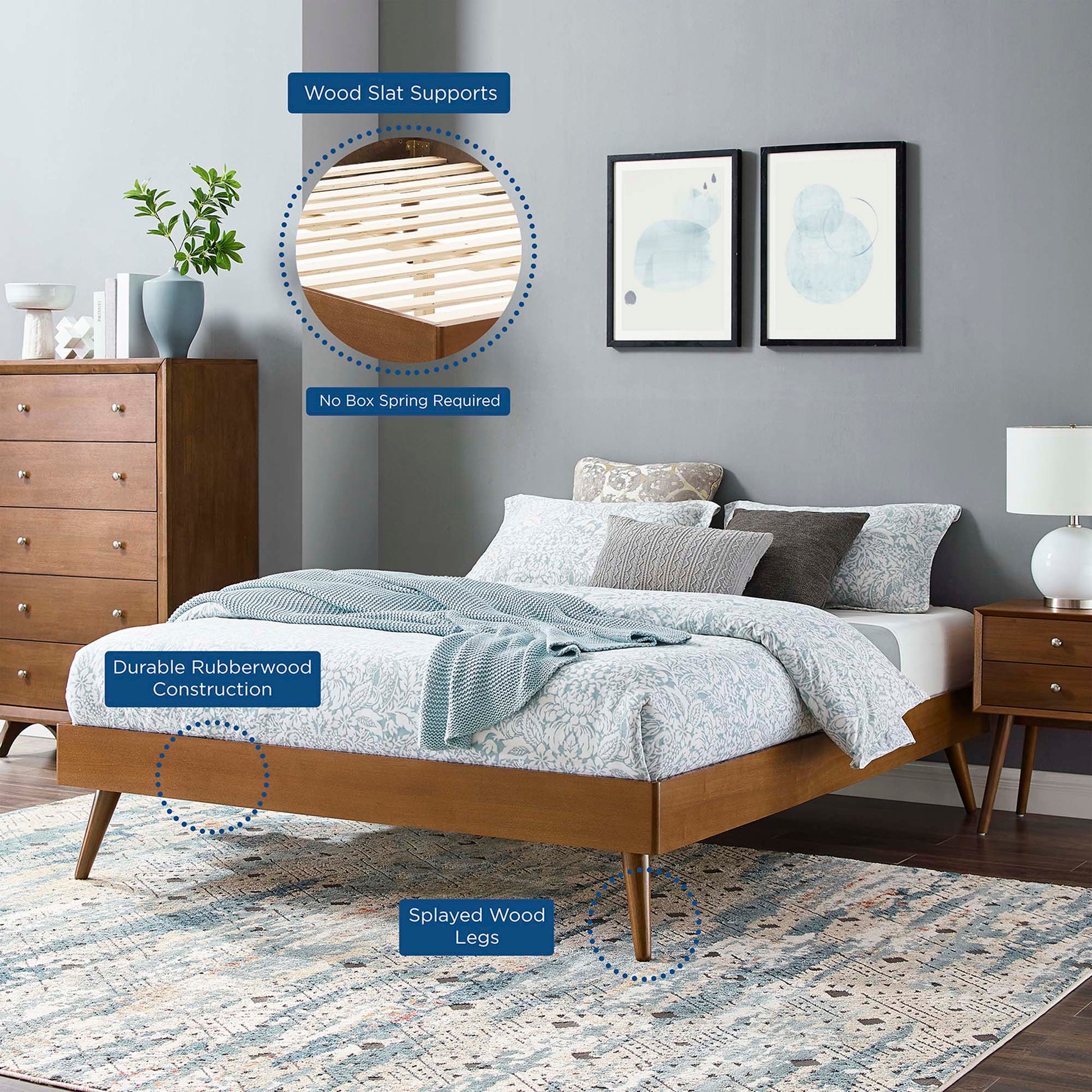 Margo Wood Full Platform Bed Frame