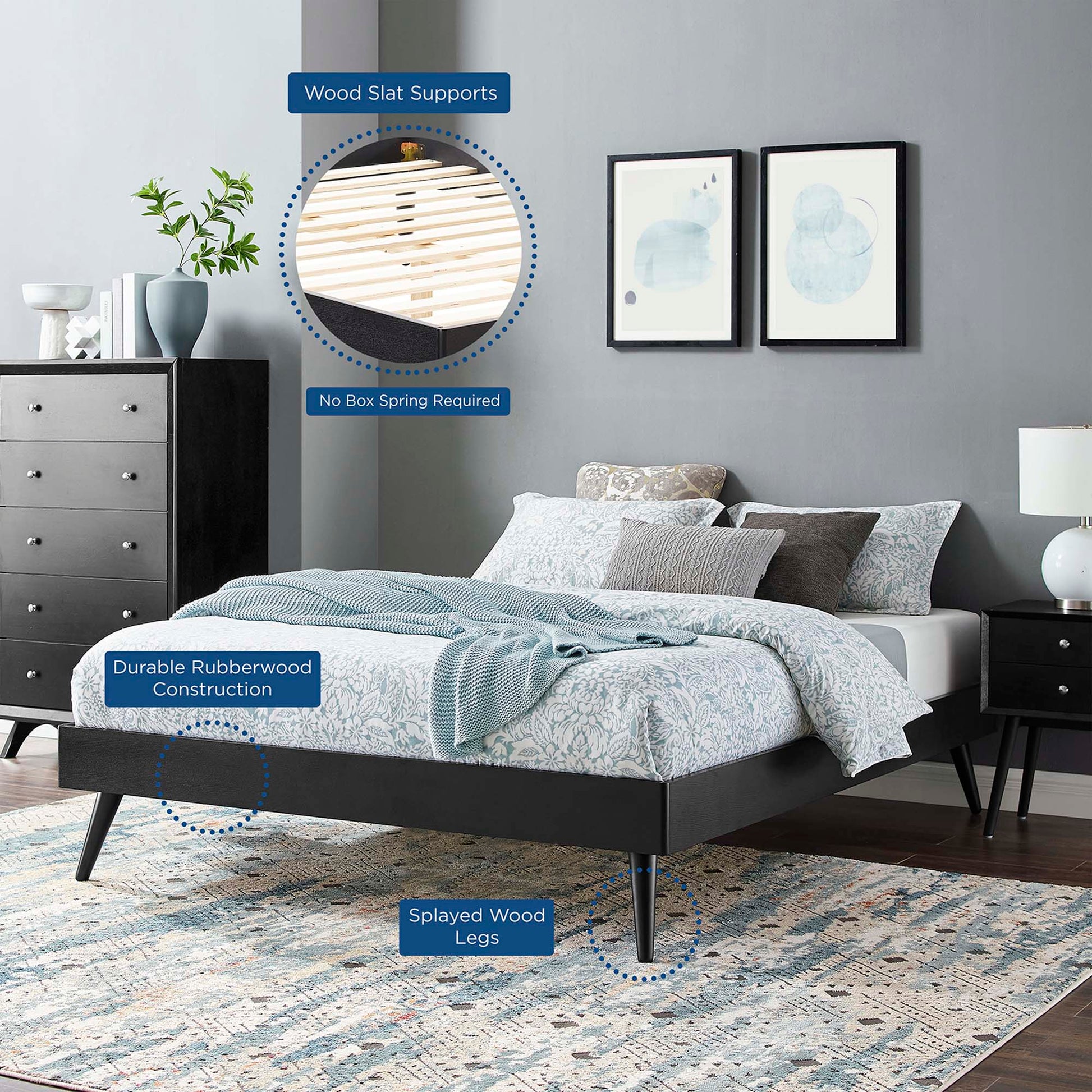 Margo Wood Queen Platform Bed Frame