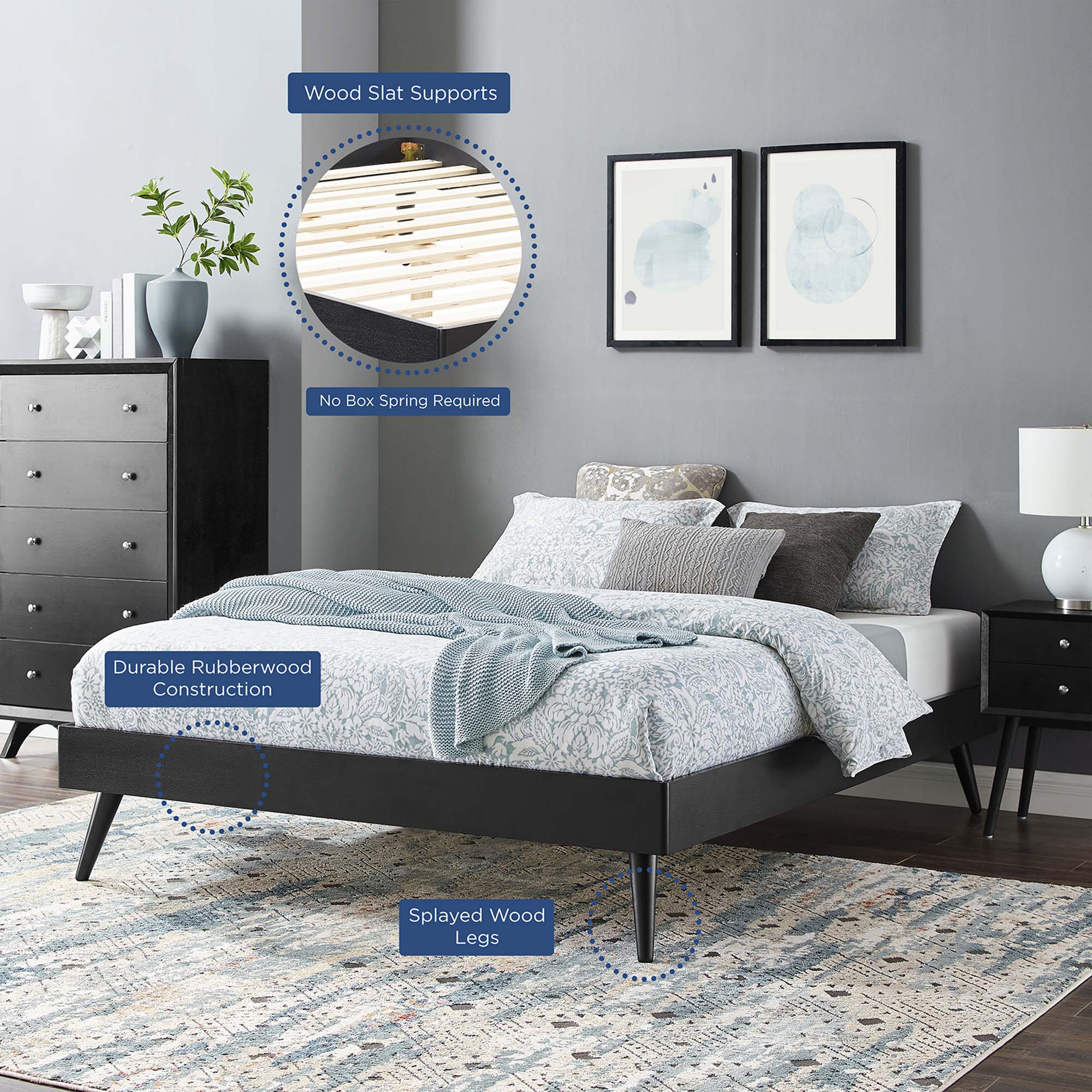 Margo Wood Queen Platform Bed Frame