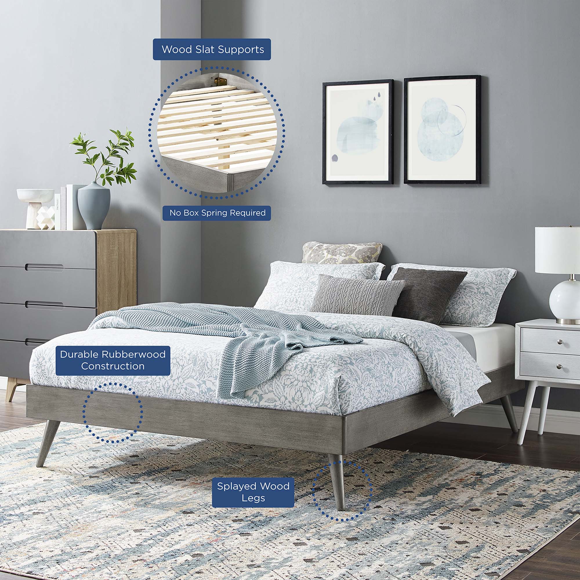 Margo Wood King Platform Bed Frame