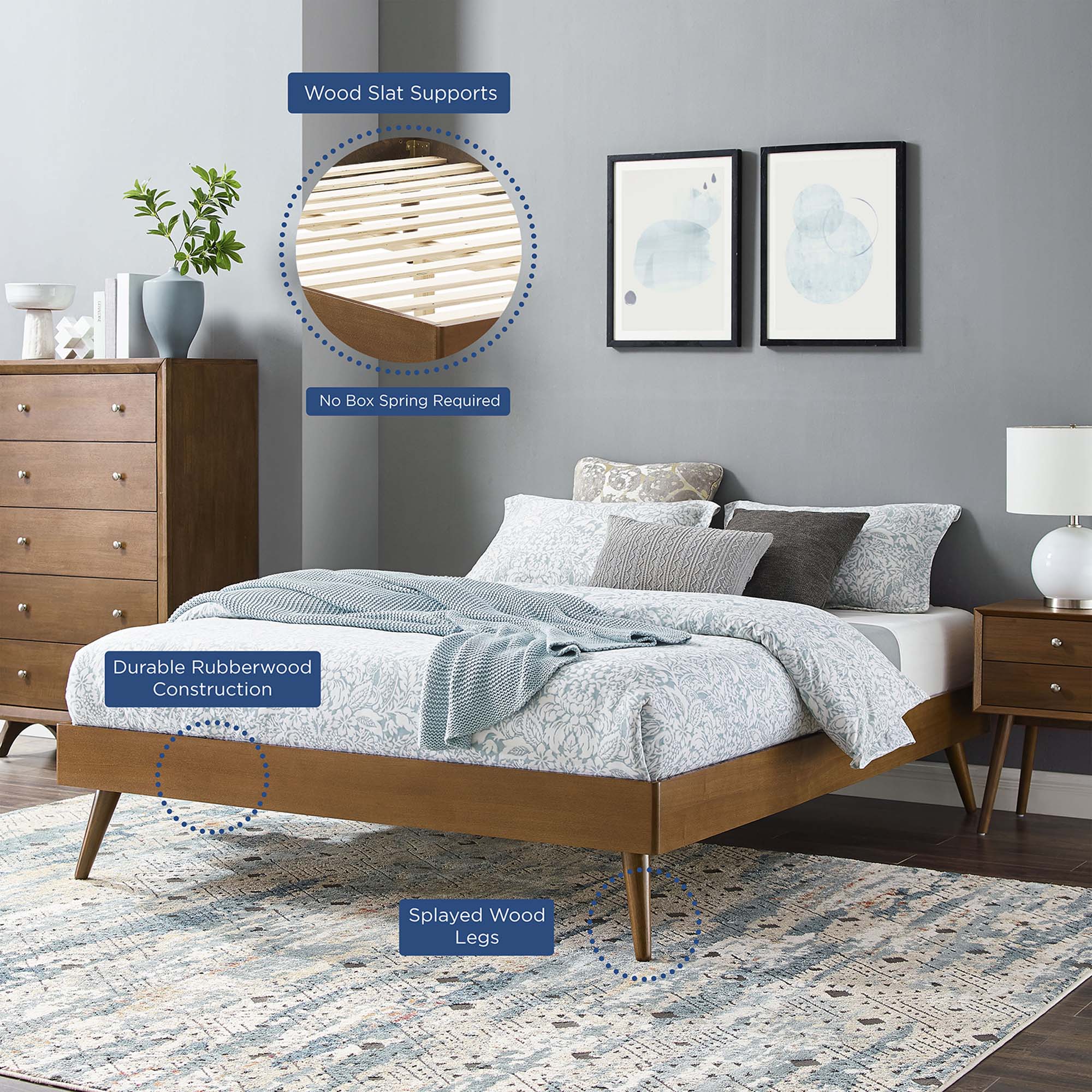 Margo Wood King Platform Bed Frame