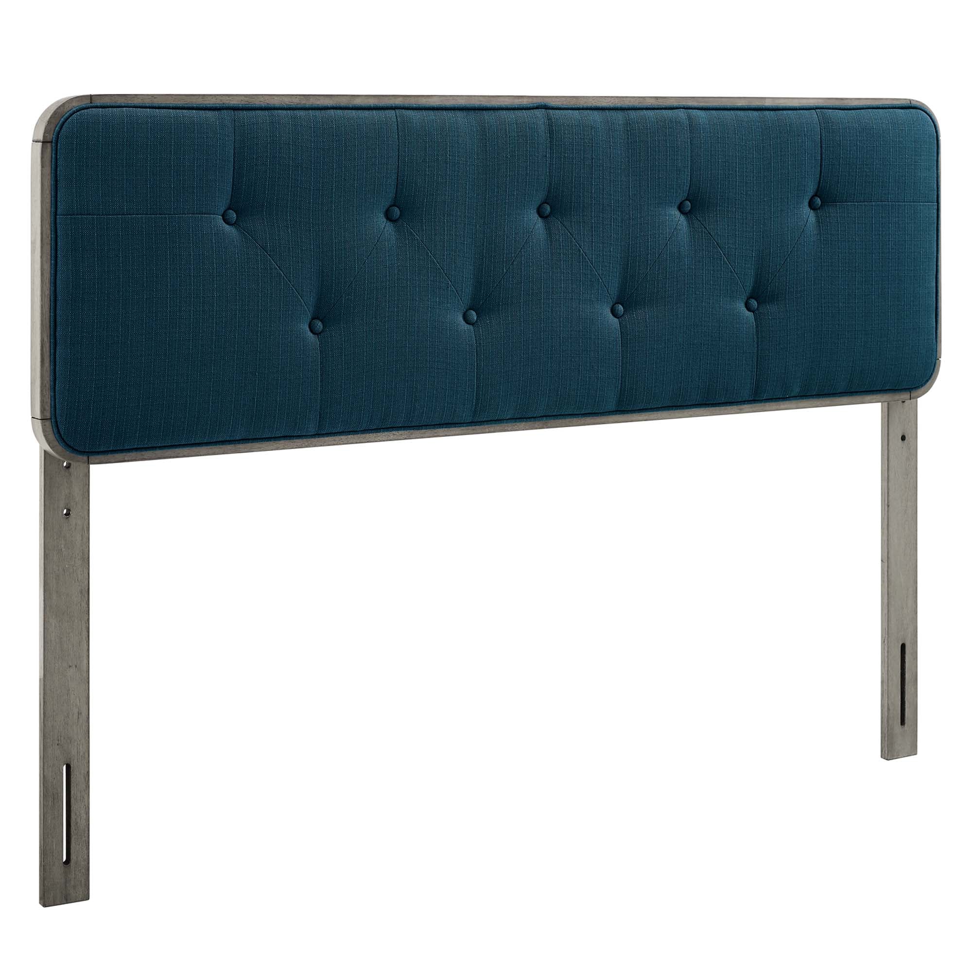 Collins Tufted Fabric and Wood Headboard - Gray Azure