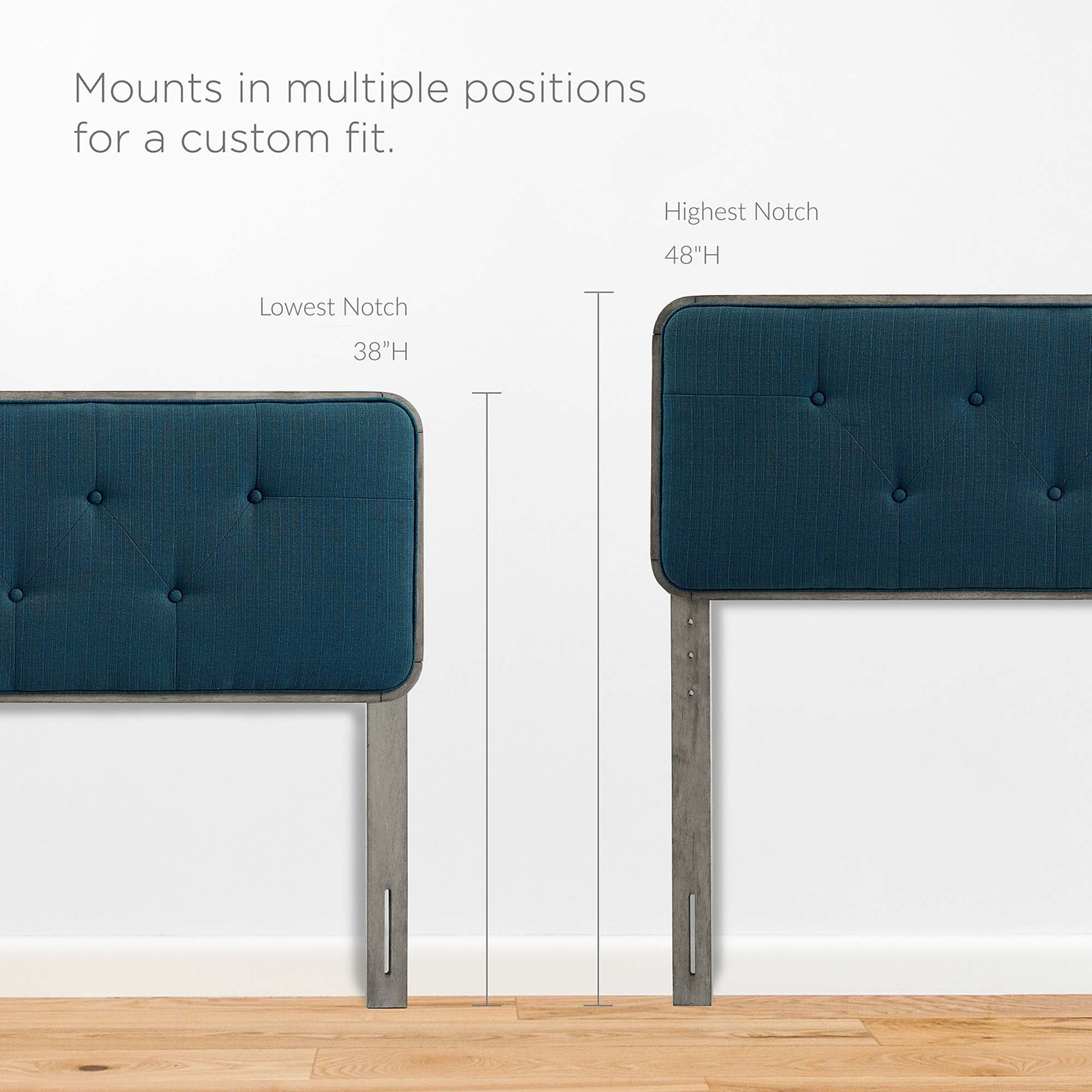 Collins Tufted Fabric and Wood Headboard - Walnut Charcoal