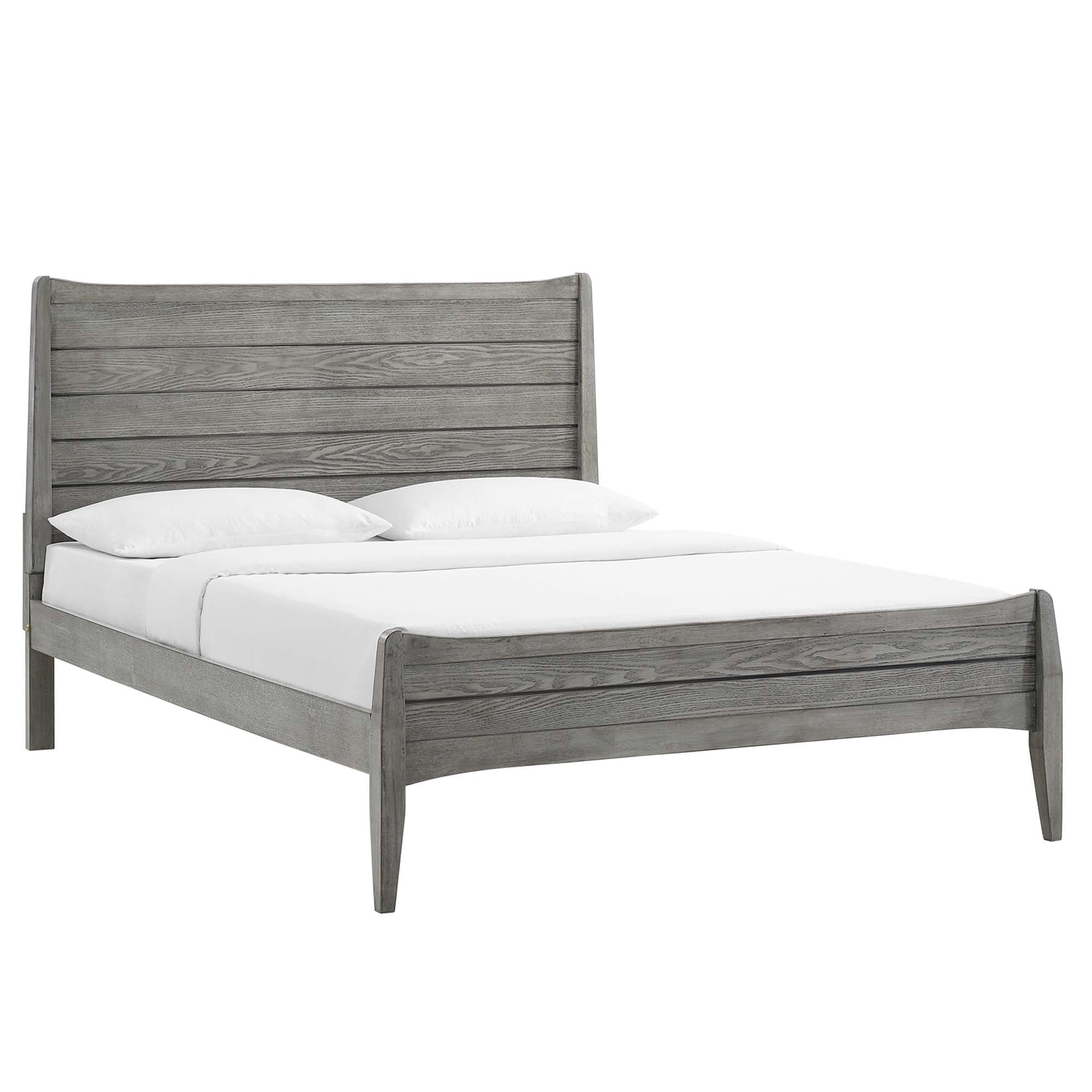 Georgia Wood King Platform Bed - Gray