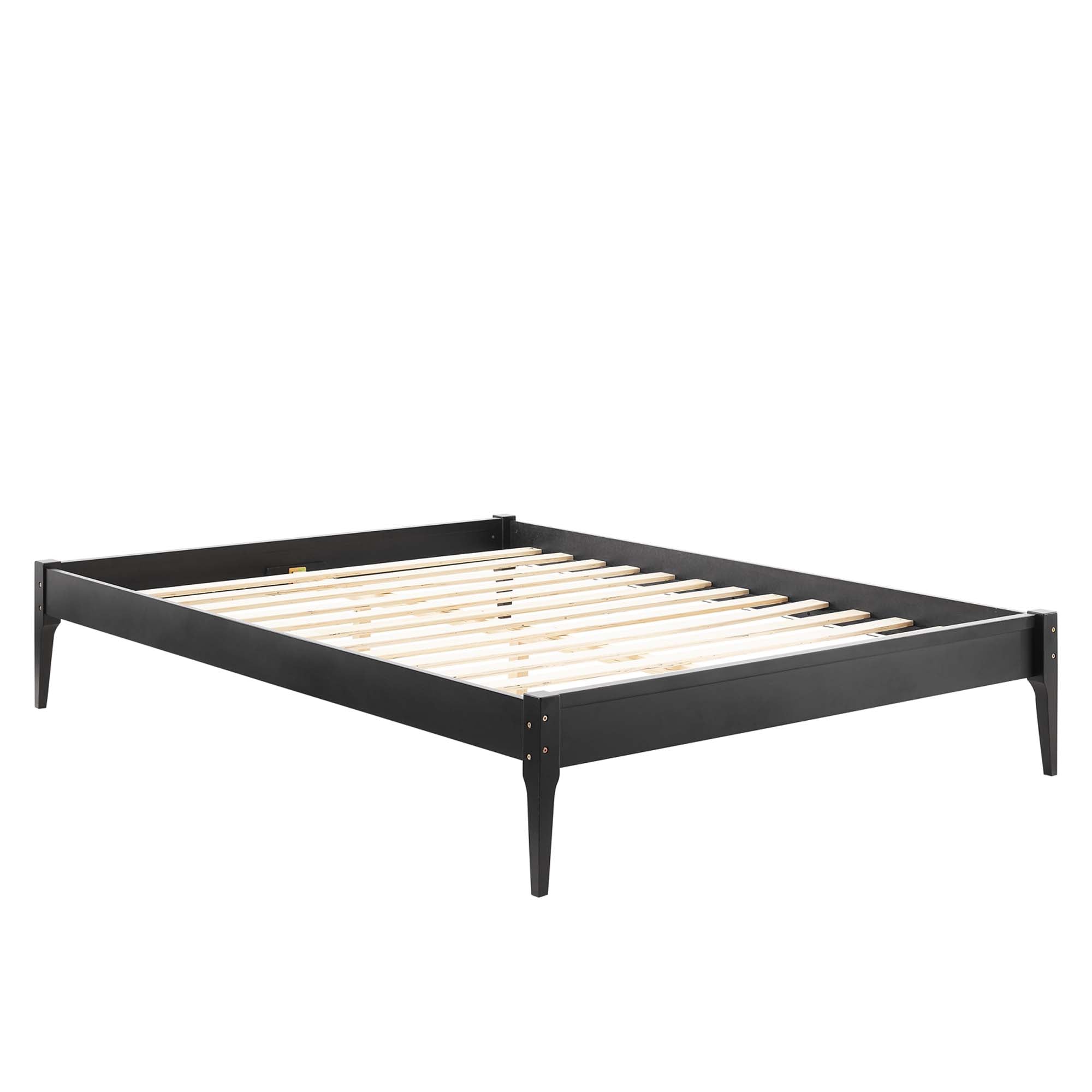 June Wood Platform Bed Frame - Gray