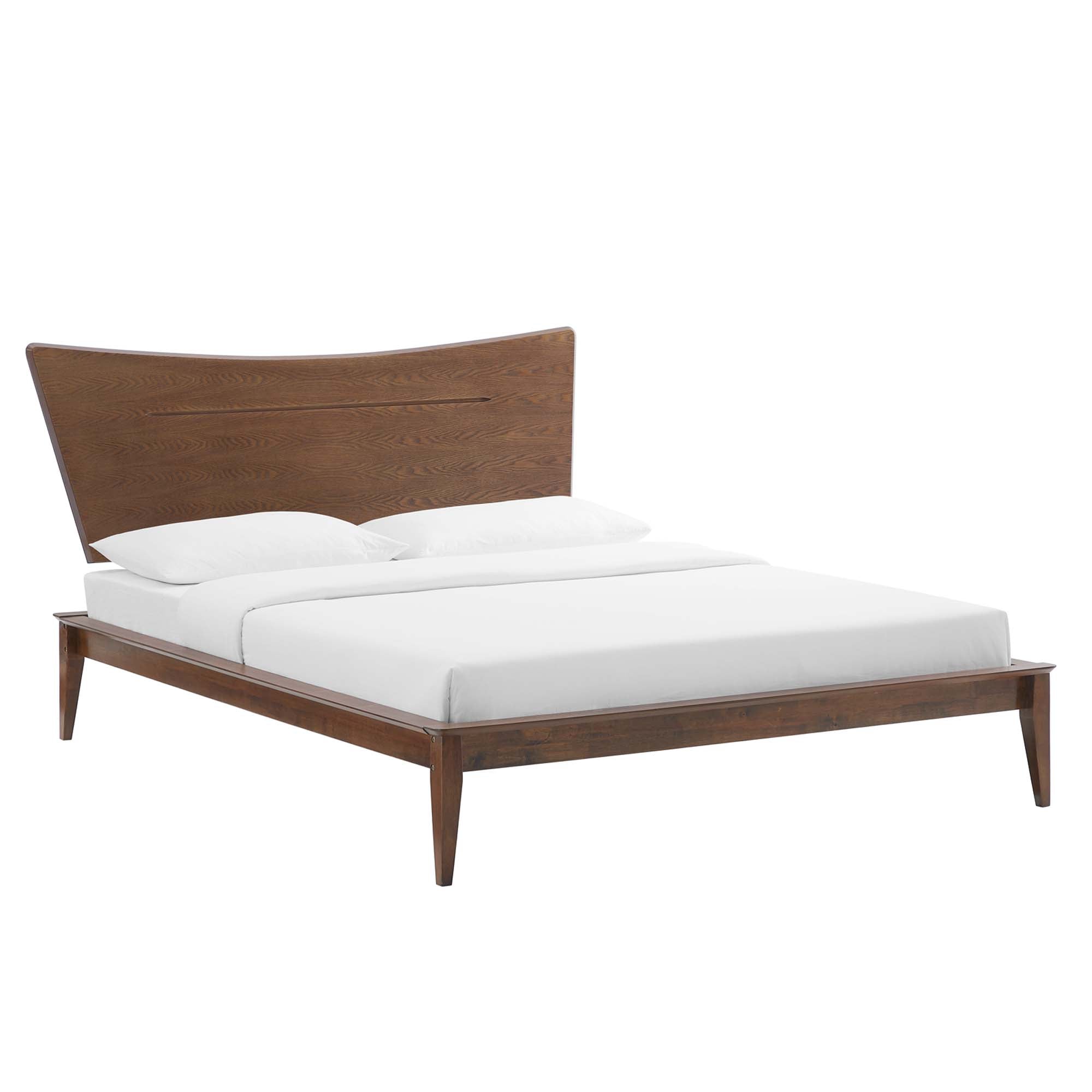 Astra Wood Platform Bed - Walnut