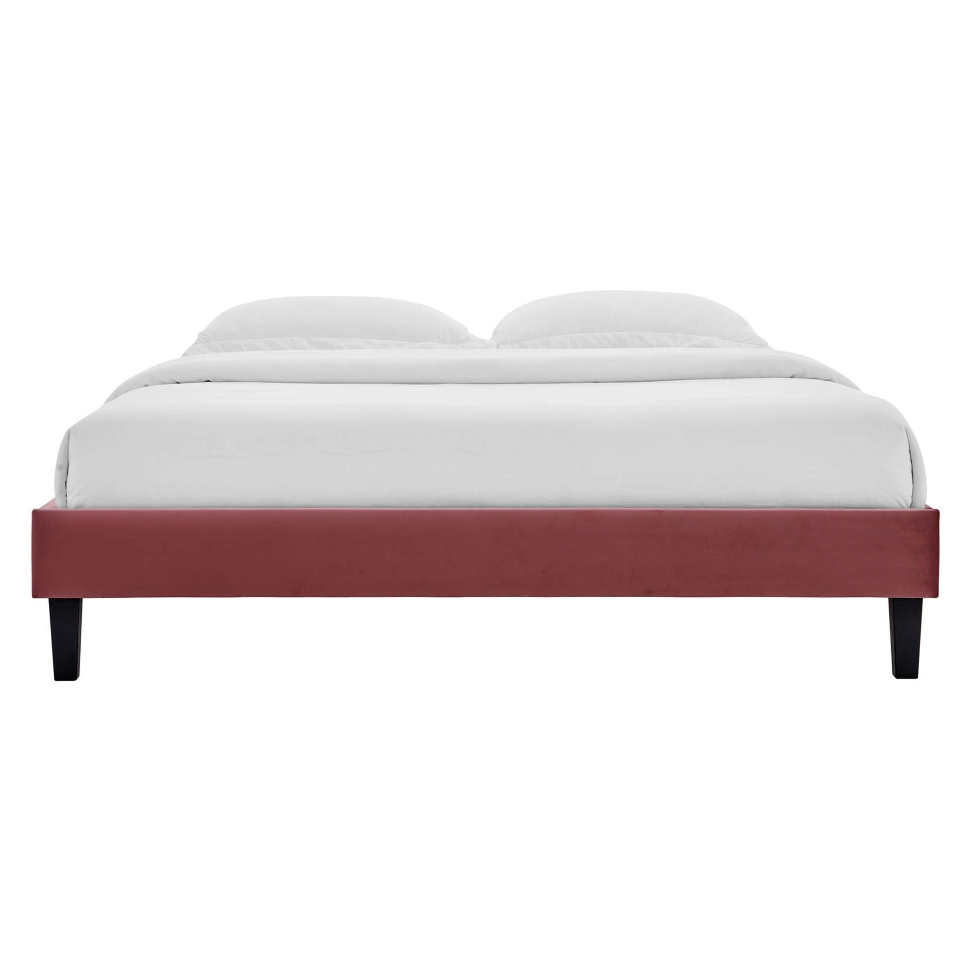 Reign Performance Velvet Twin Platform Bed Frame - Pink
