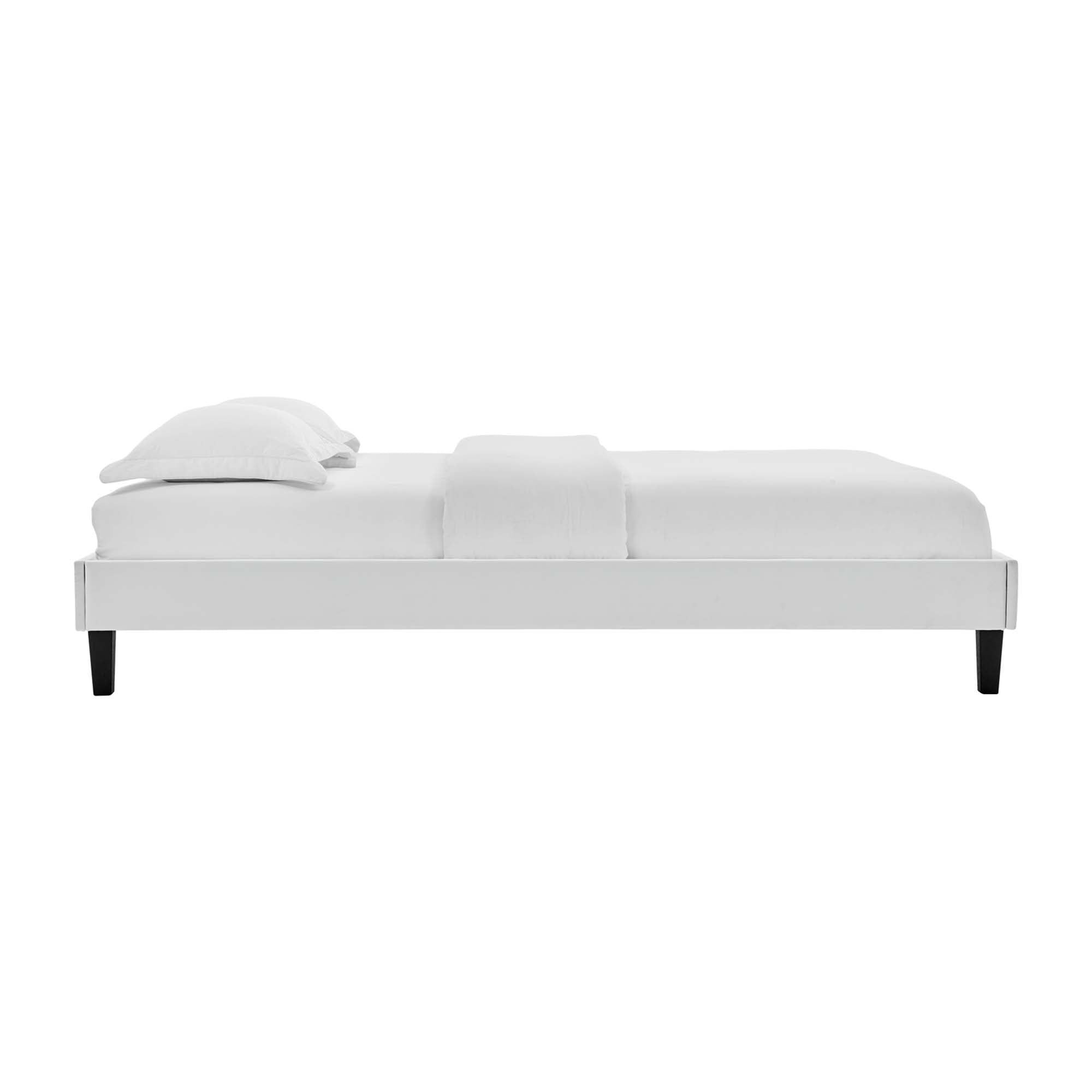 Reign Performance Velvet Full Platform Bed Frame - Navy