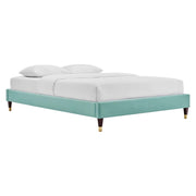Harlow Performance Velvet Full Platform Bed Frame - Mint