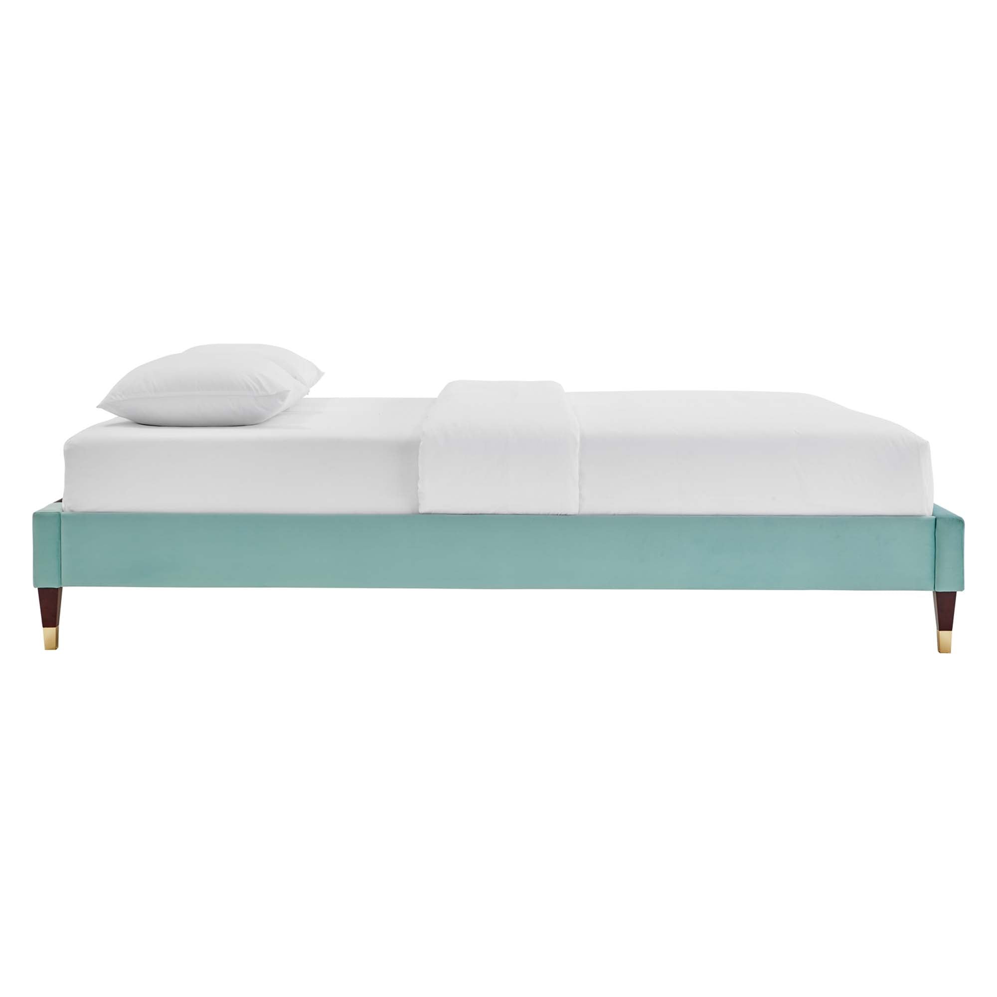 Harlow Performance Velvet Full Platform Bed Frame - Teal