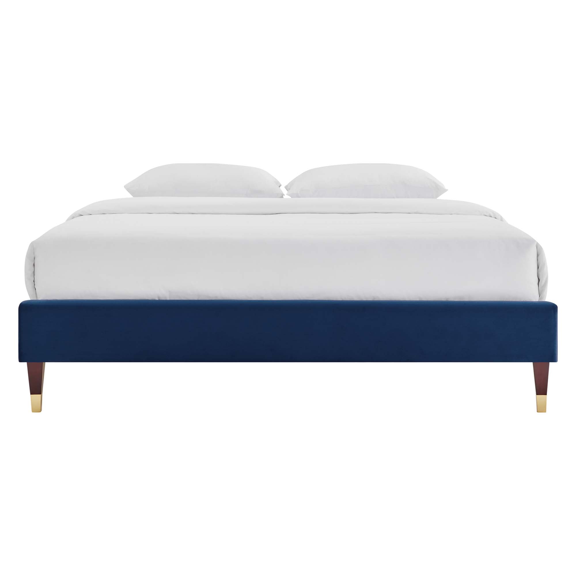 Harlow Performance Velvet Full Platform Bed Frame