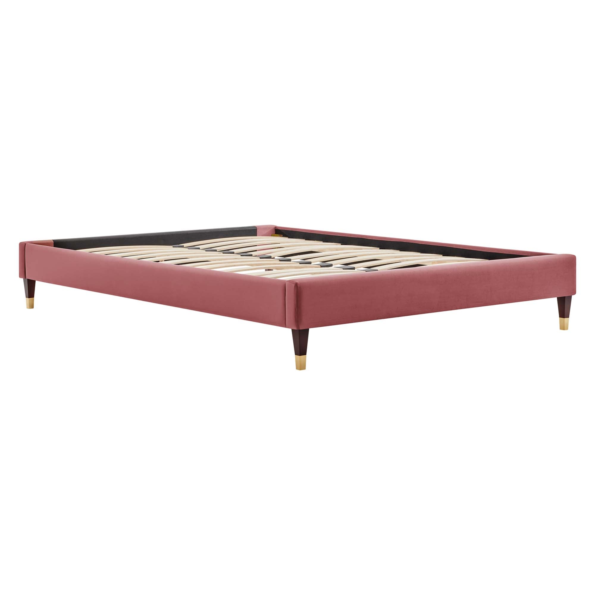 Harlow Performance Velvet Platform Bed Frame - Mint