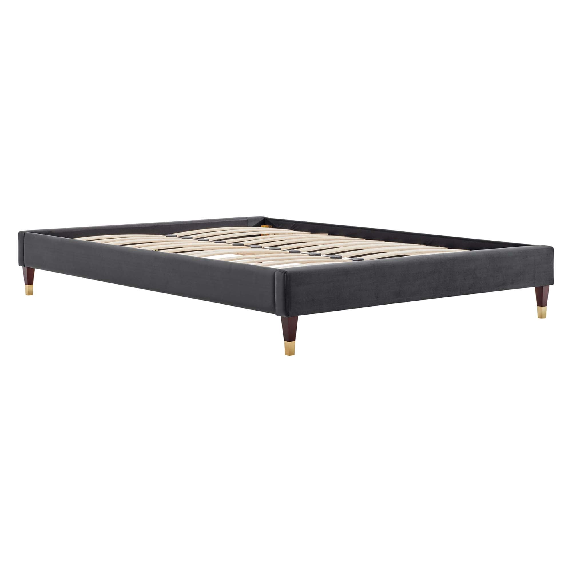 Harlow Performance Velvet King Platform Bed Frame - Dusty Rose