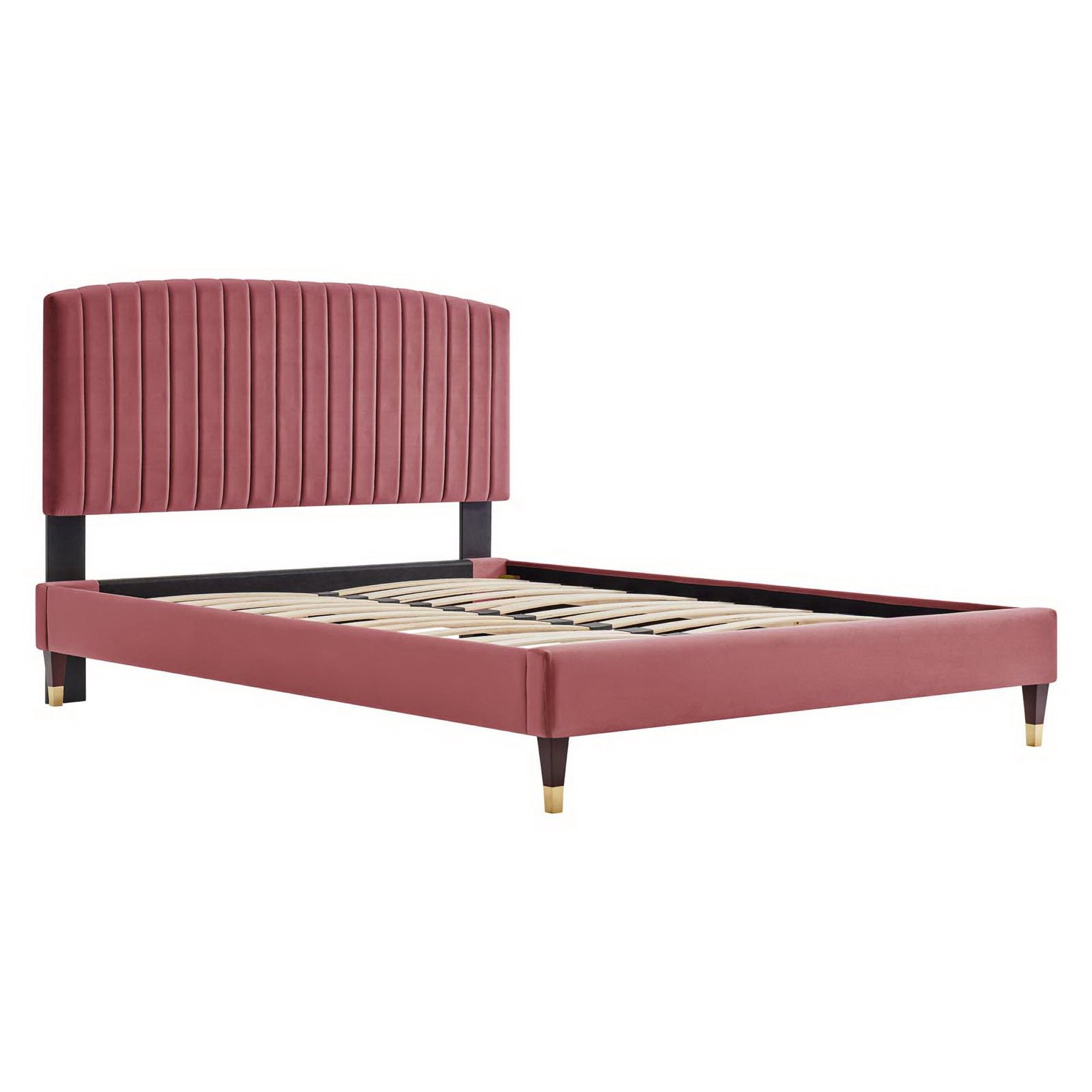 Alessi Performance Velvet Queen Platform Bed - White