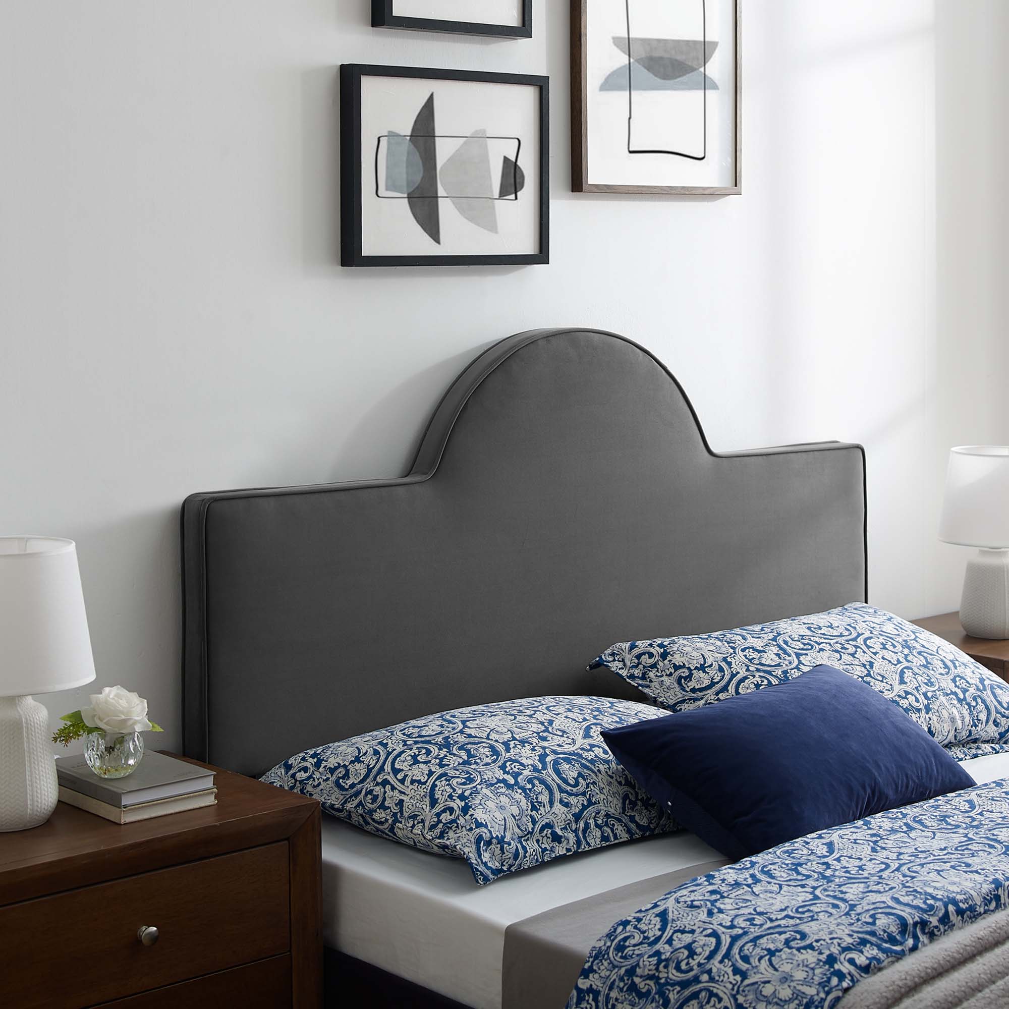 Dawn Performance Velvet Headboard - Teal