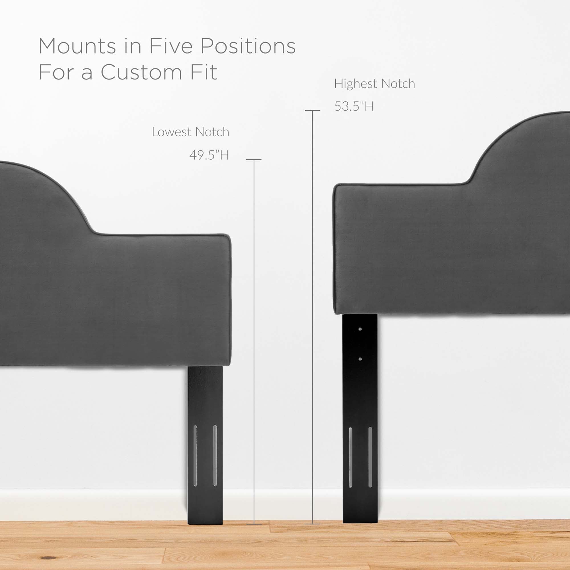Dawn Performance Velvet Full/Queen Headboard - Light Gray