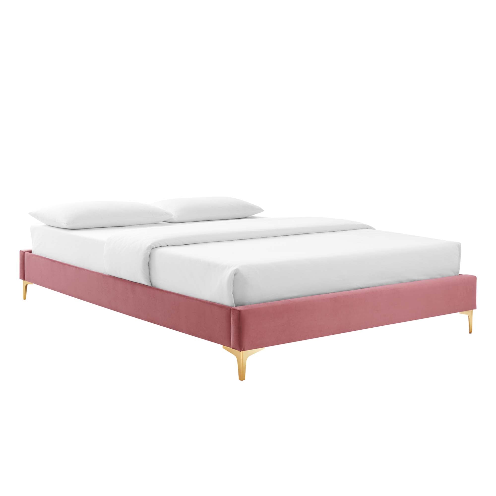 Sutton Performance Velvet Full Bed Frame - Dusty Rose