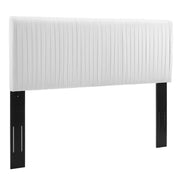 Eloise Channel Tufted Performance Velvet Headboard - White