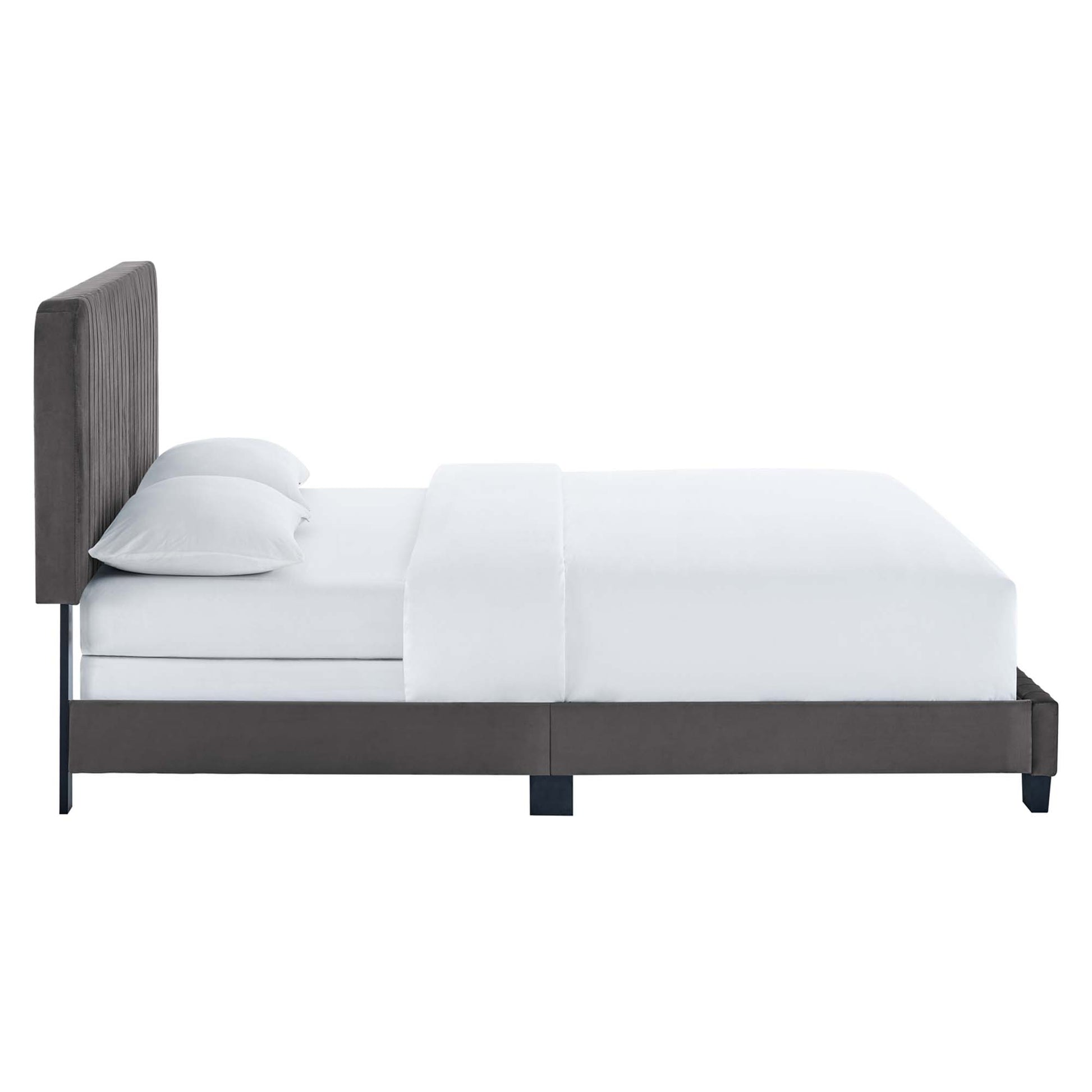 Celine Channel Tufted Performance Velvet King Bed - Teal