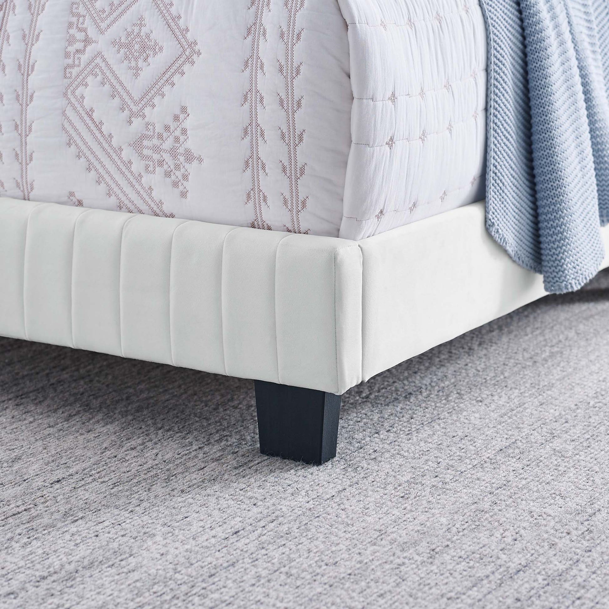 Celine Channel Tufted Performance Velvet Bed