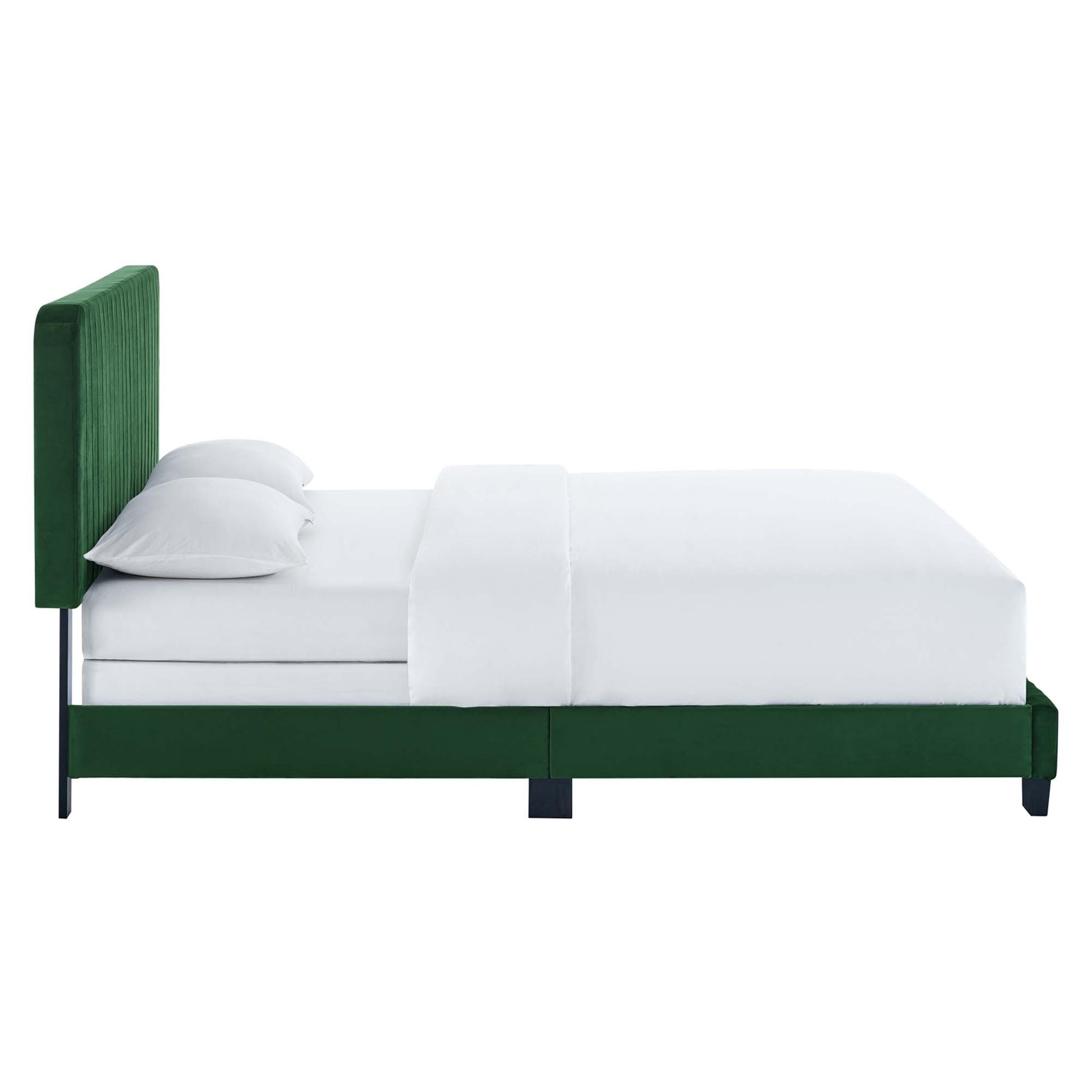 Celine Channel Tufted Performance Velvet Full Bed - Pink