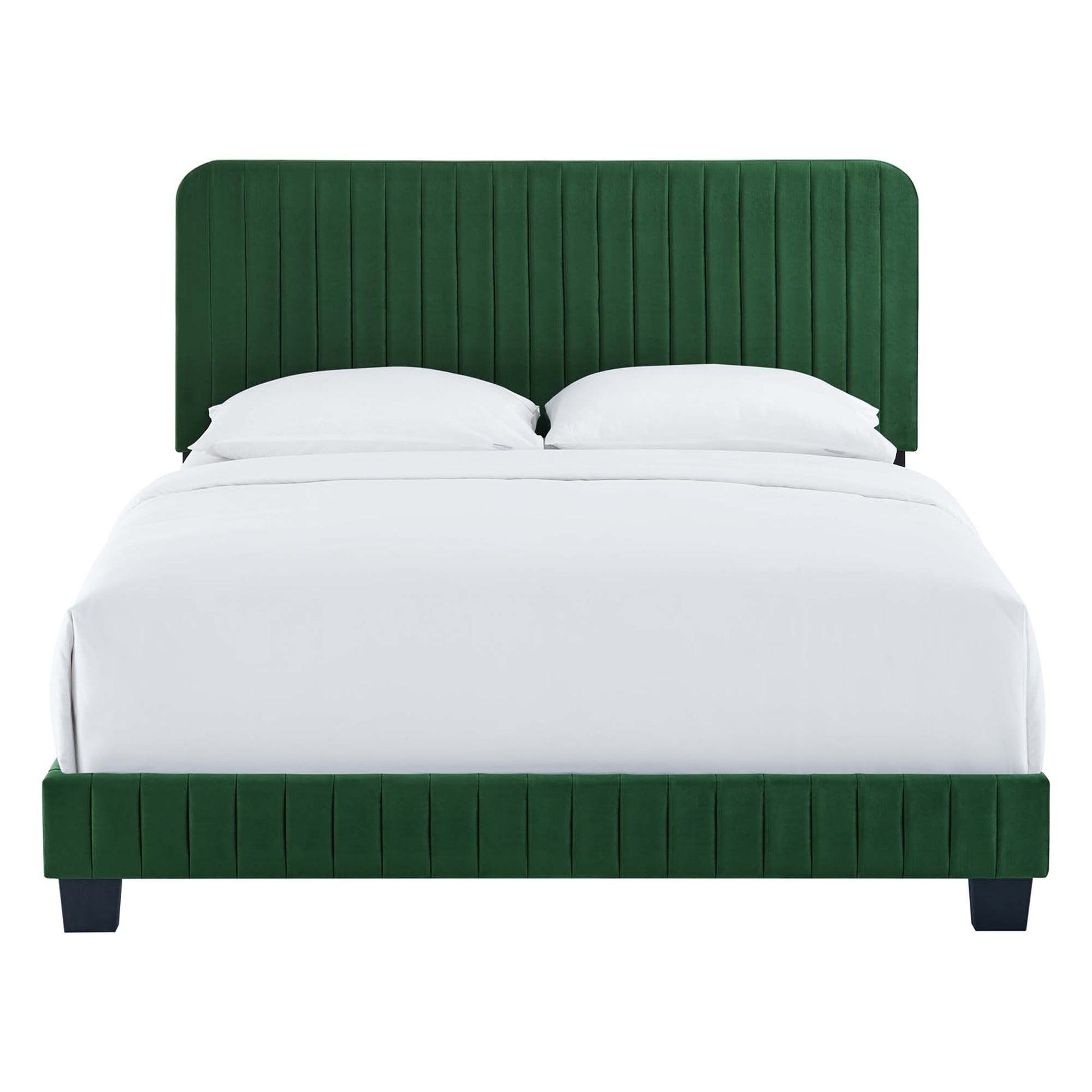 Celine Channel Tufted Performance Velvet Full Bed - Teal