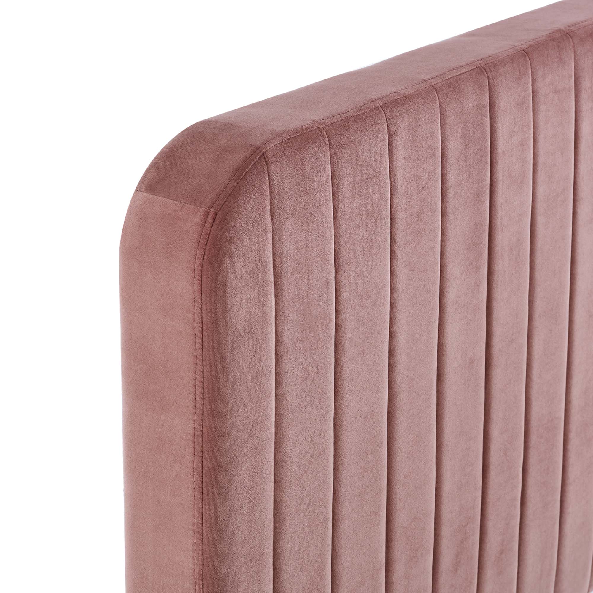 Celine Channel Tufted Performance Velvet Twin Bed - Pink
