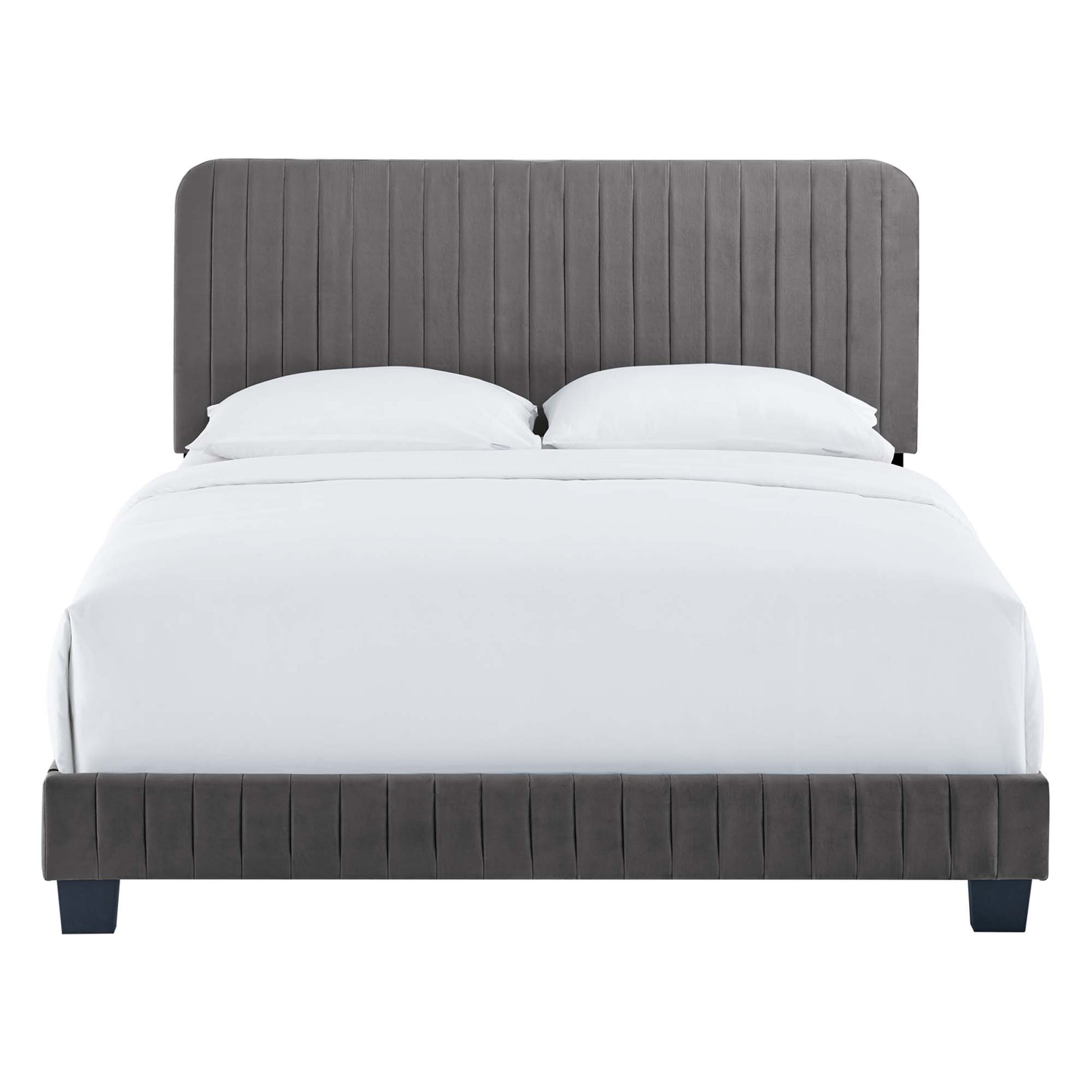 Celine Channel Tufted Performance Velvet Platform Bed