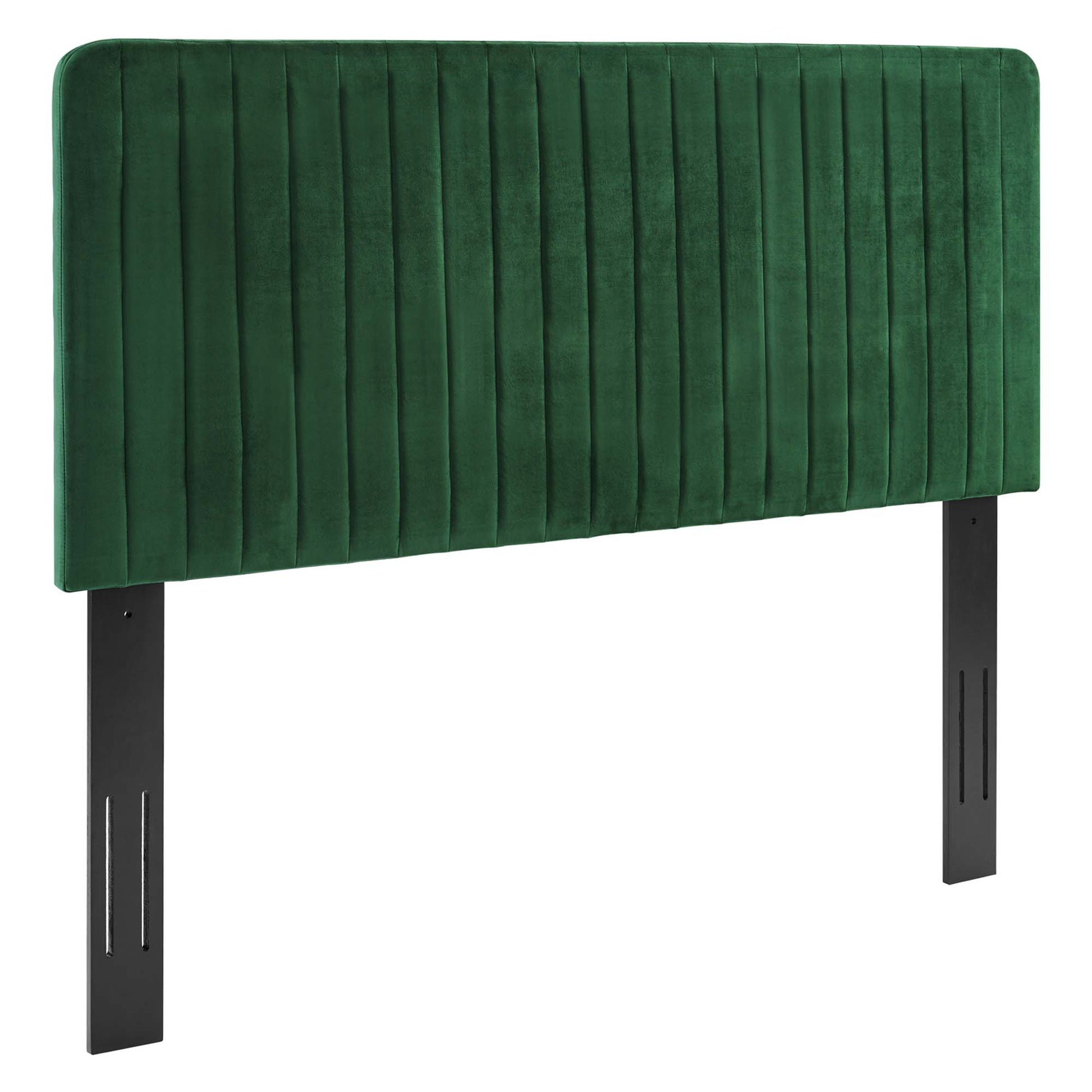 Milenna Channel Tufted Performance Velvet Twin Headboard - Emerald
